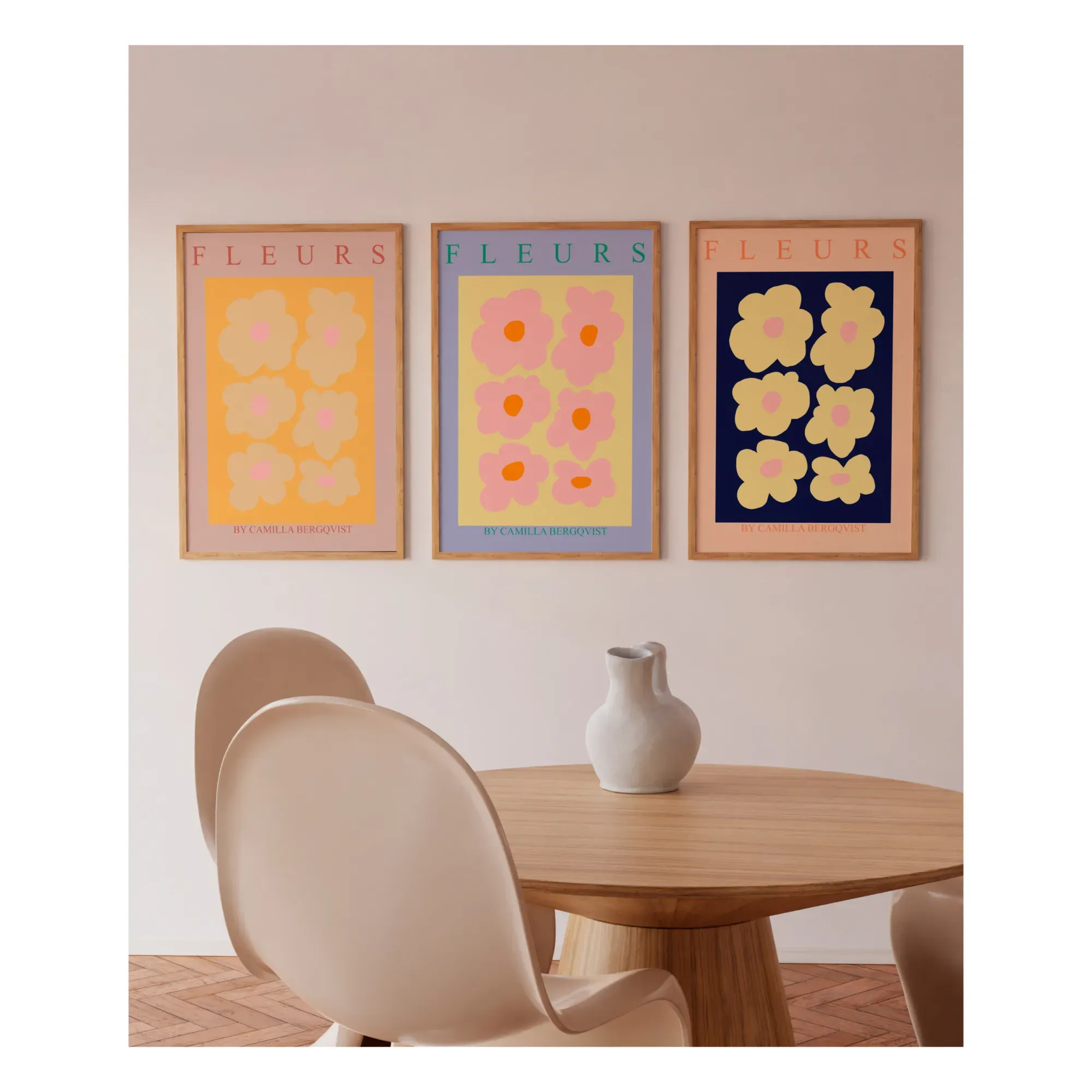 Fleurs Orange Unframed Poster - Multicoloured, Paper alternate view