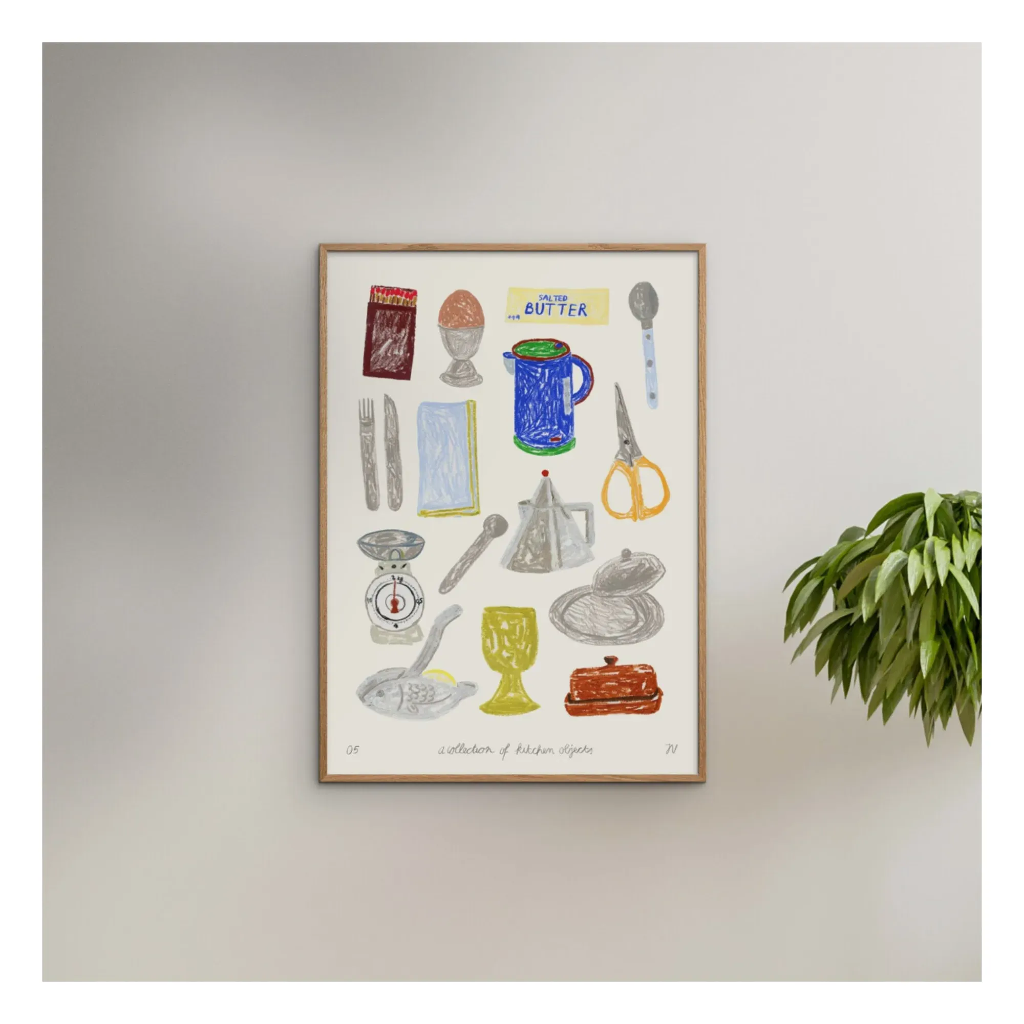 Isabelle Vandeplassche Kitchen Objects Poster - Multicoloured, Paper alternate view