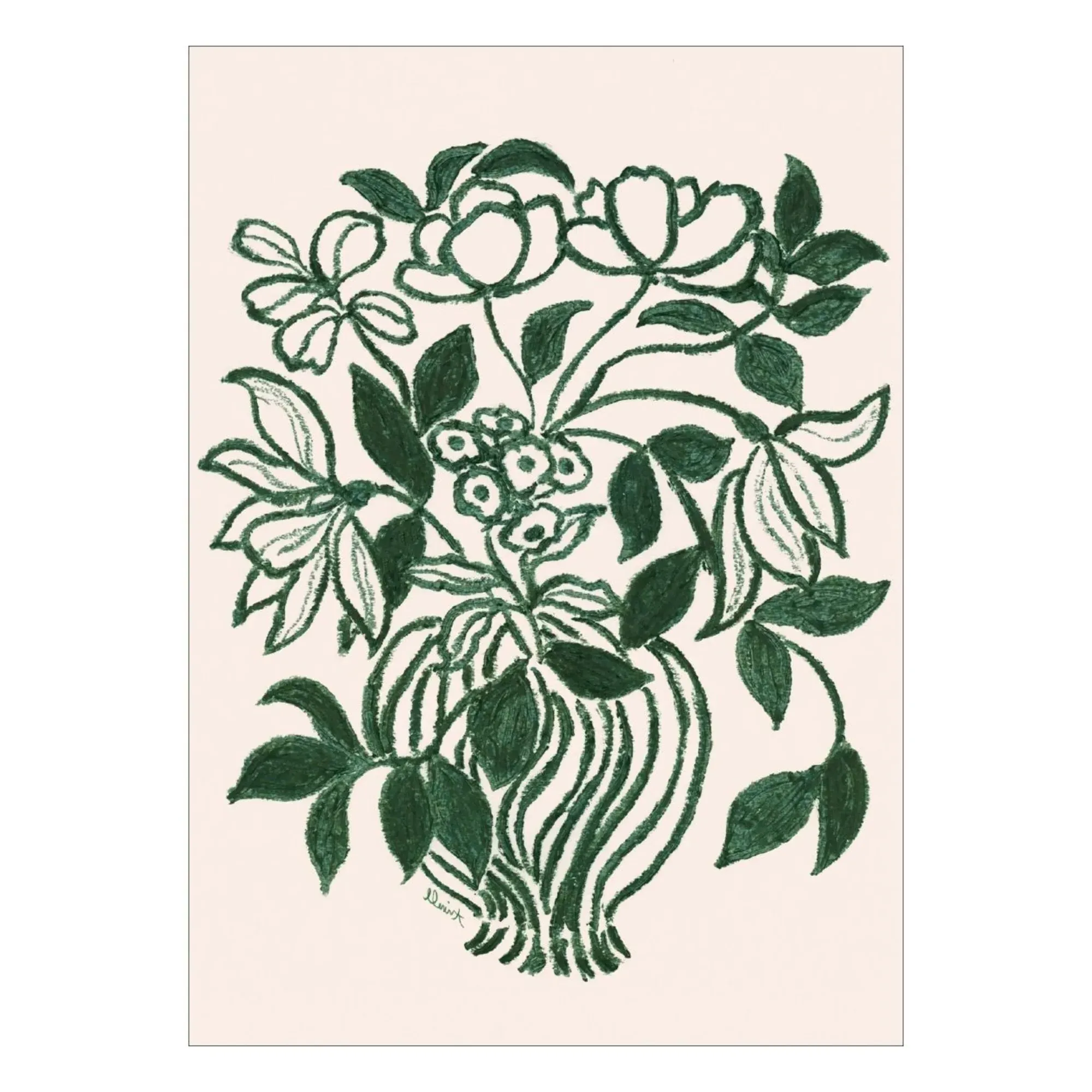La Poire Still Life in Green Poster - Multicoloured, Paper product