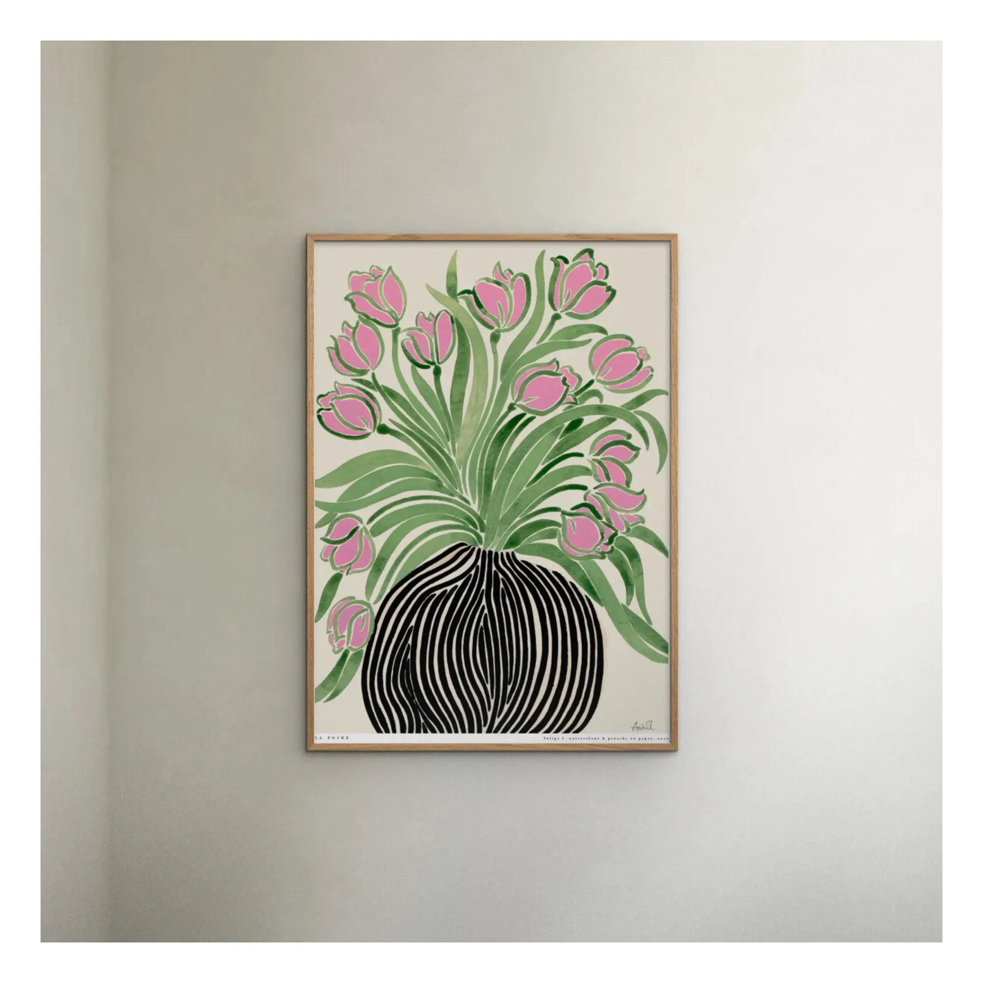 La Poire Tulips Wall Poster - Multicoloured, Paper alternate view