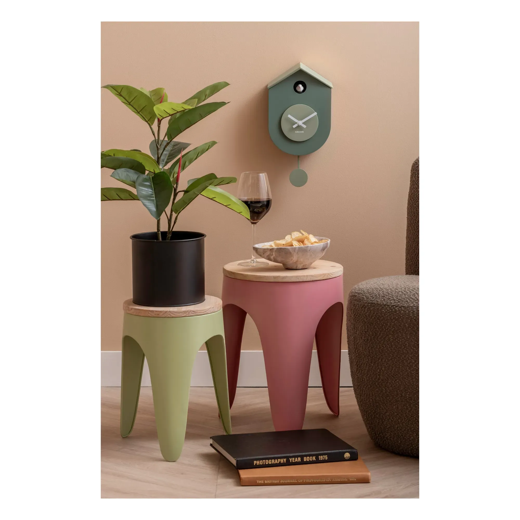 Karlsson Grato Cuckoo Wall Clock - Green, ABS alternate view