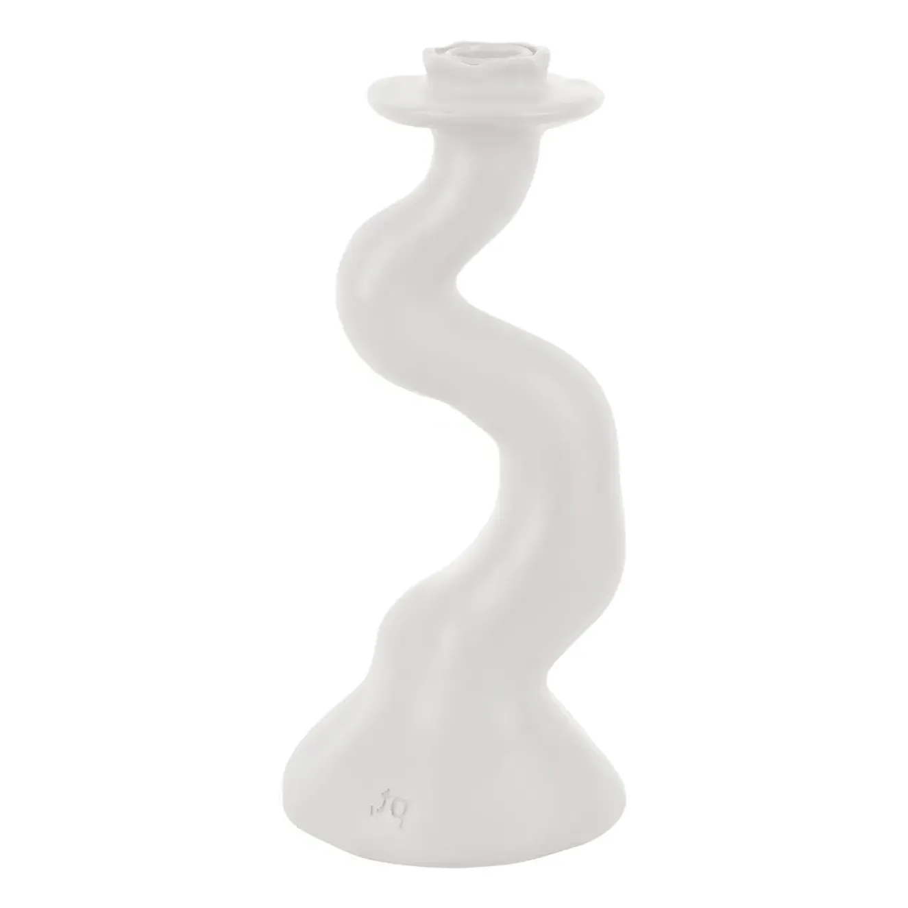 Organic Swirl Medium Candle Holder - White, Polyresin product