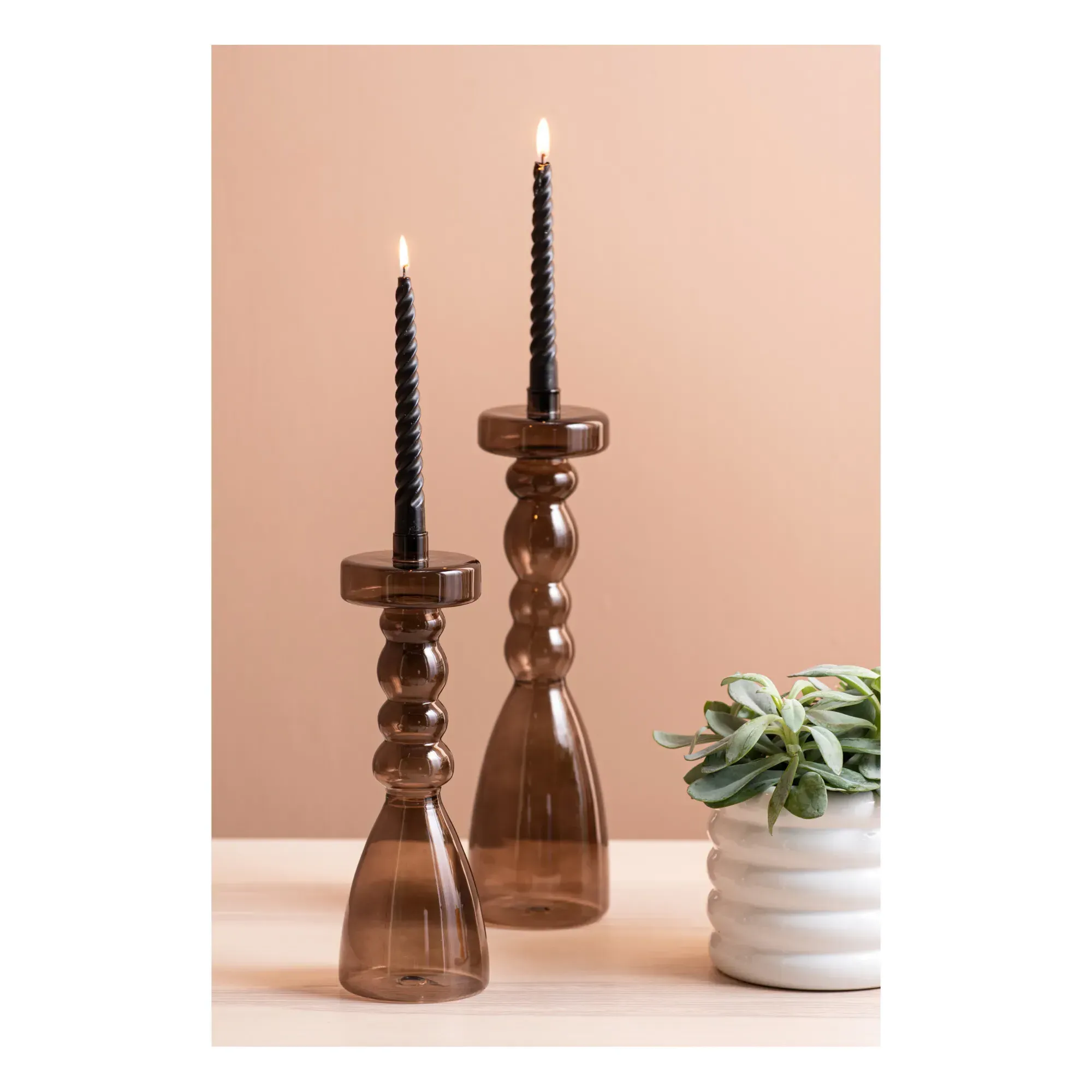Pawn Glass Candle Holder - Brown, Glass alternate view