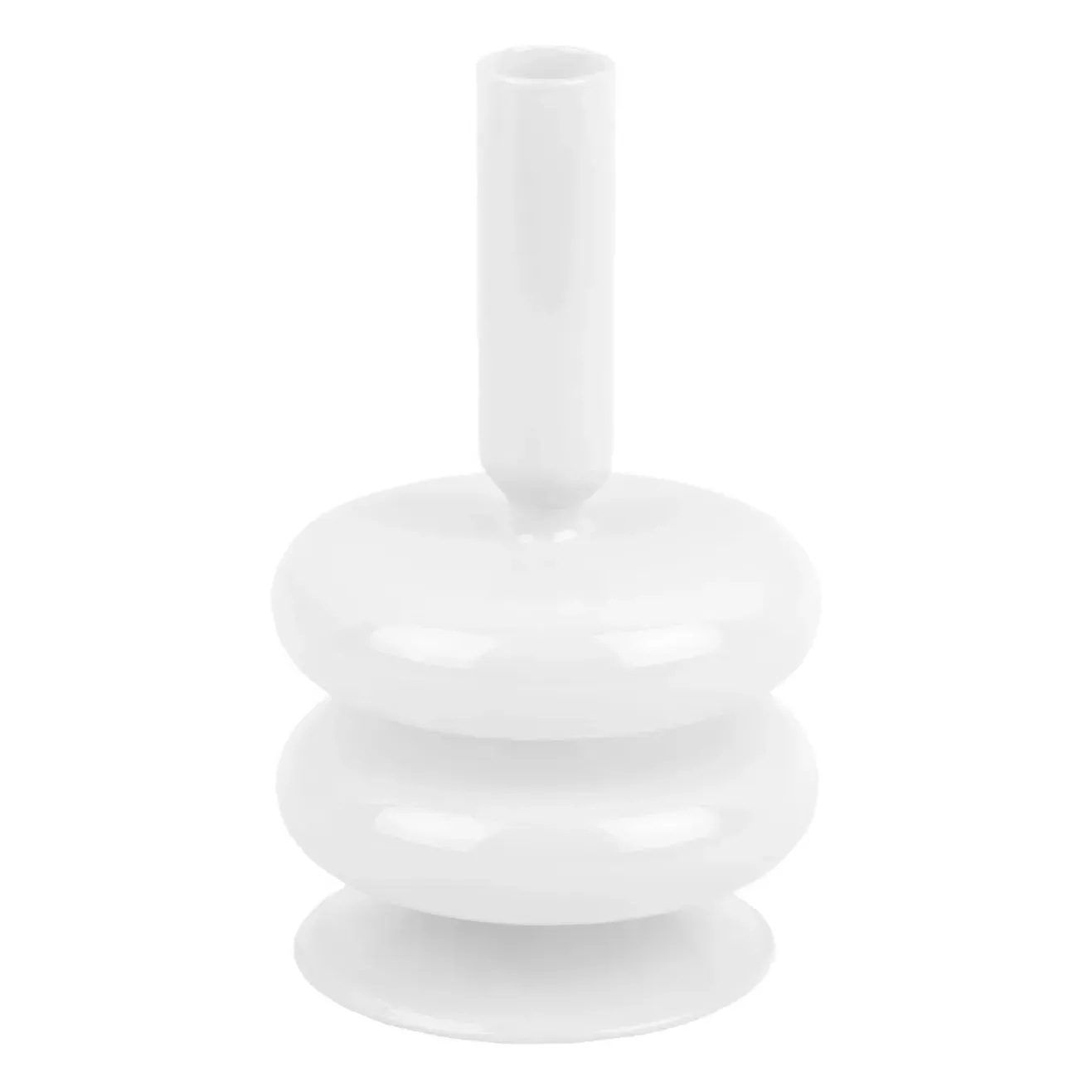 Sparkle Double Ring Candle Holder - White, Glass product