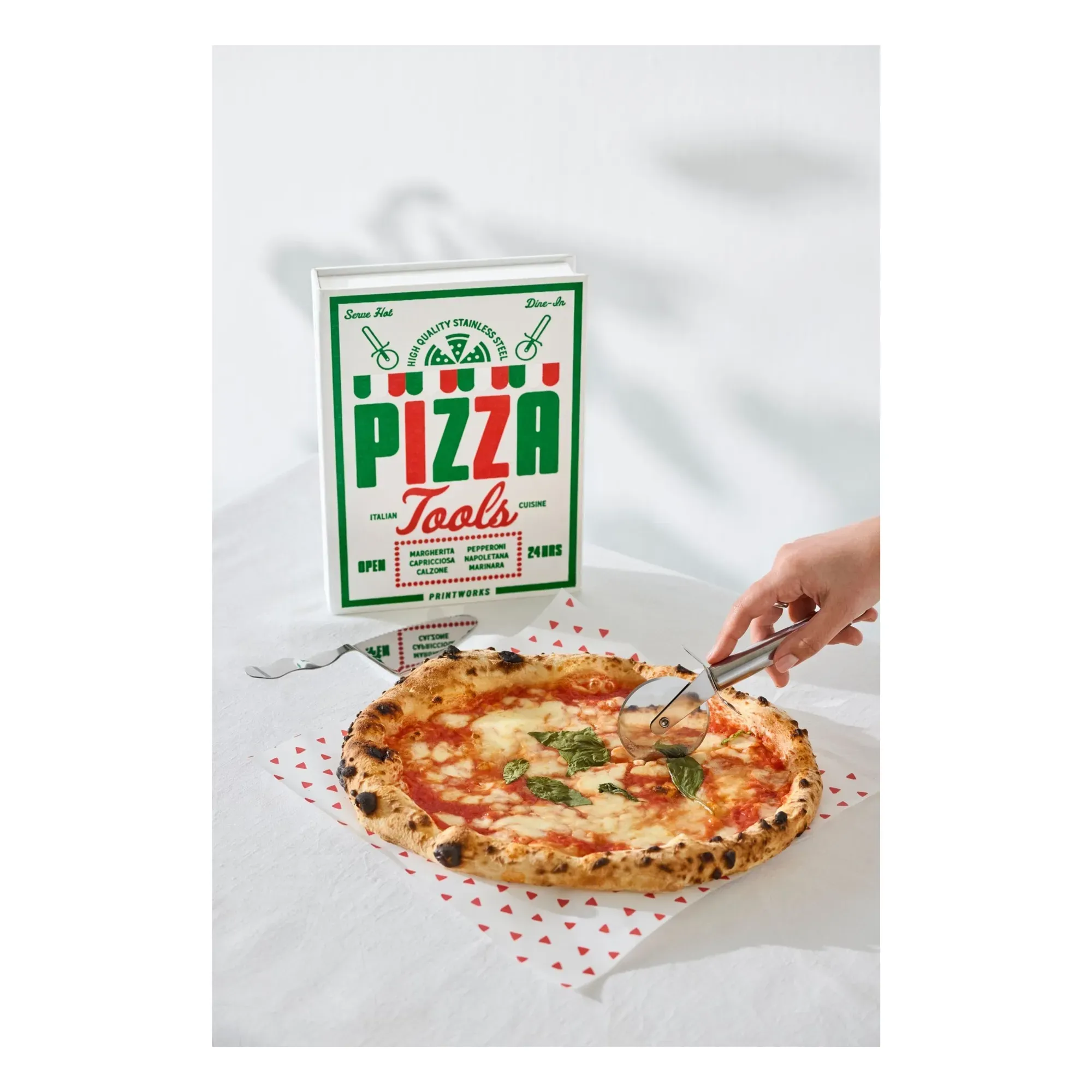 PrintWorks Pizza Utensils Set - Stainless Steel alternate view