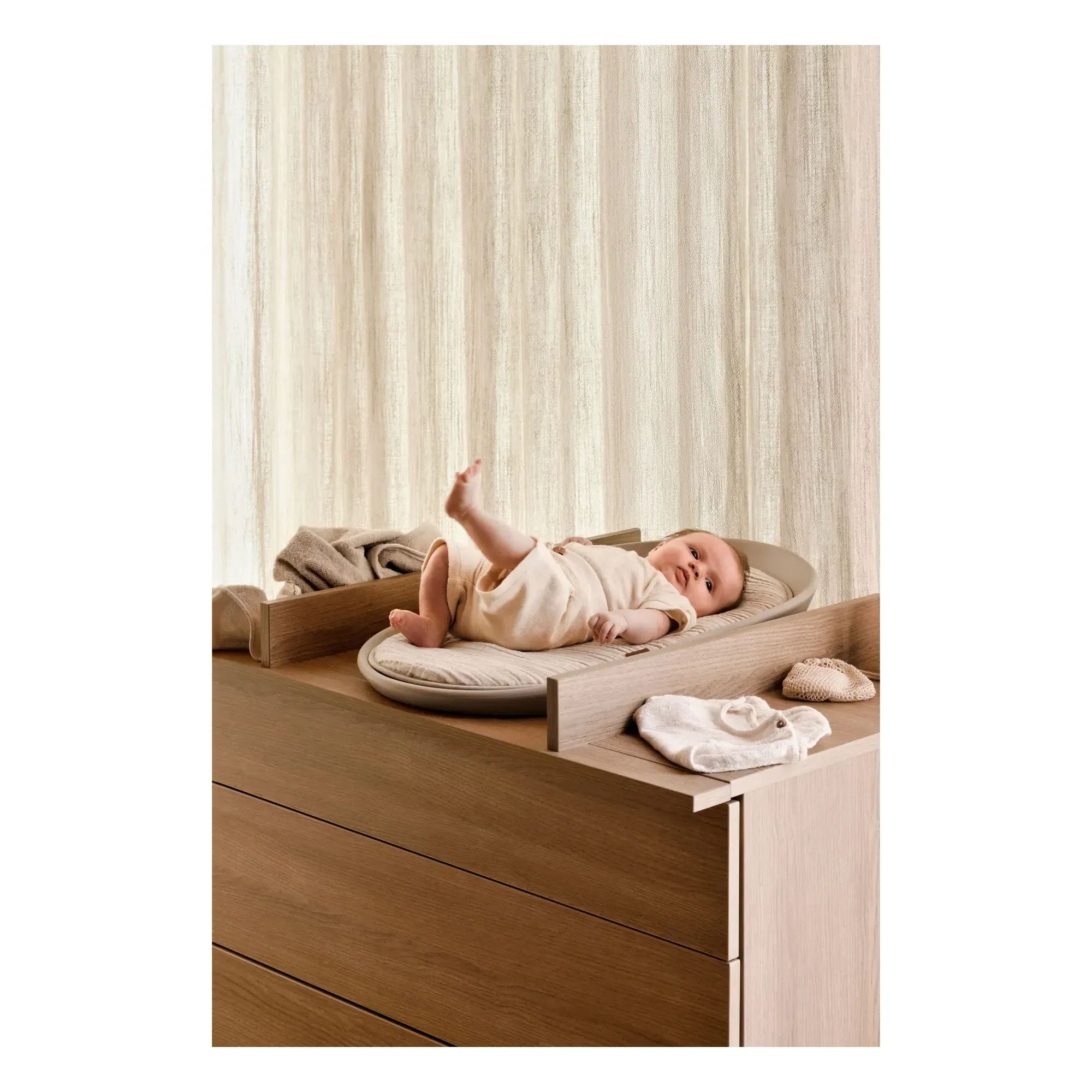 Flow Chest of Drawers Changing Table - Honey, Melamine alternate view