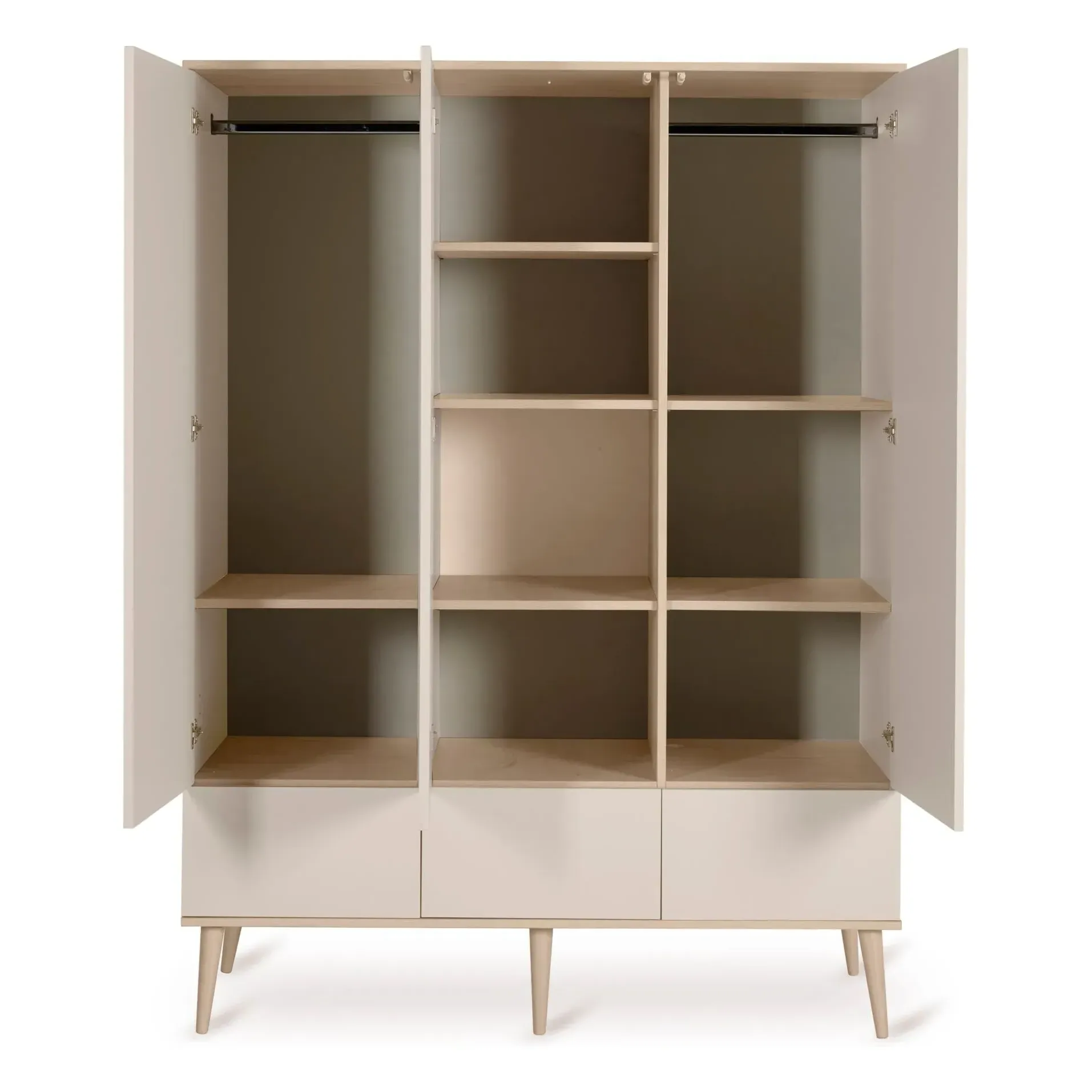 Flow Wardrobe with Drawers - Clay, Melamine alternate view