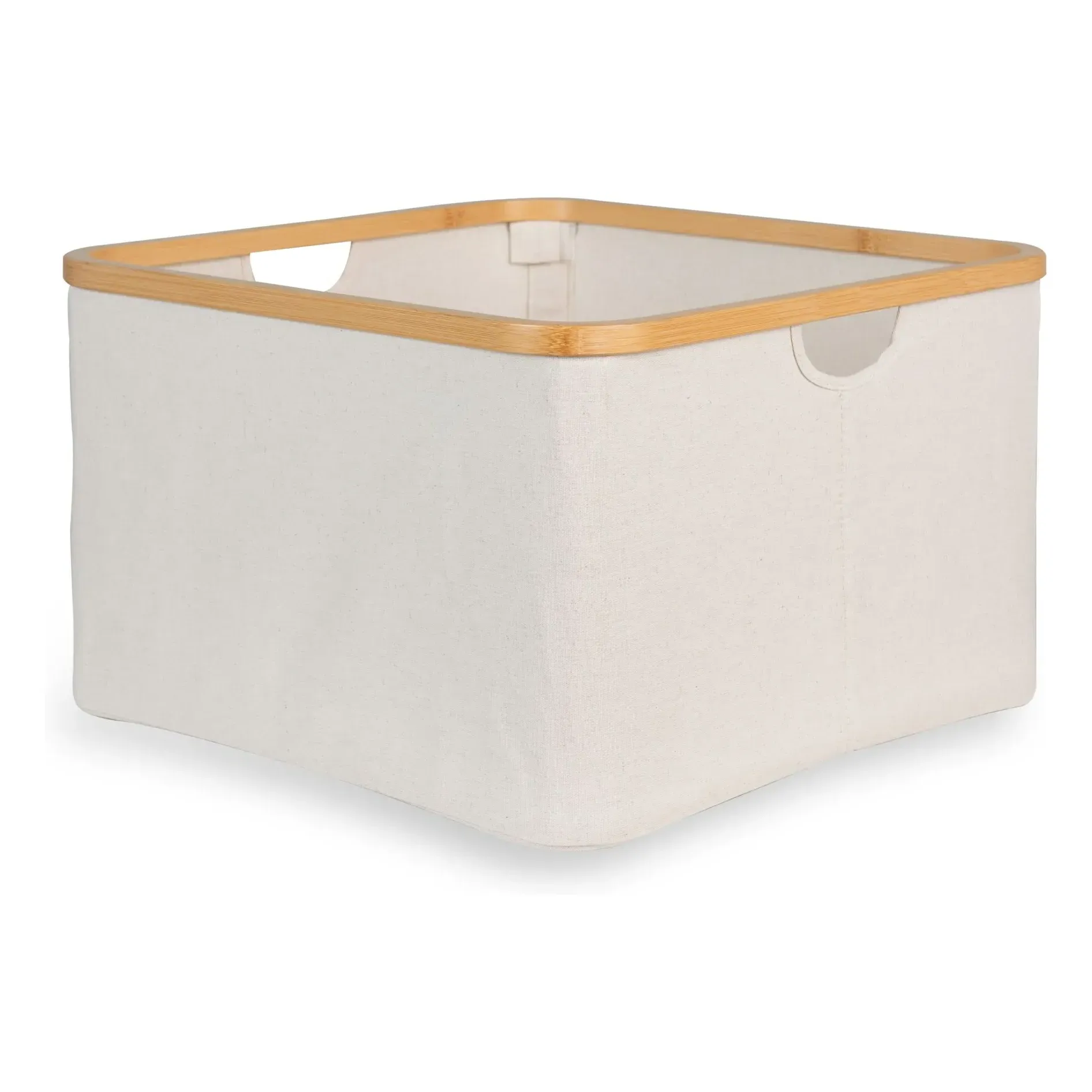 Hai No Ki Storage Basket - Beige, Cotton and Bamboo alternate view