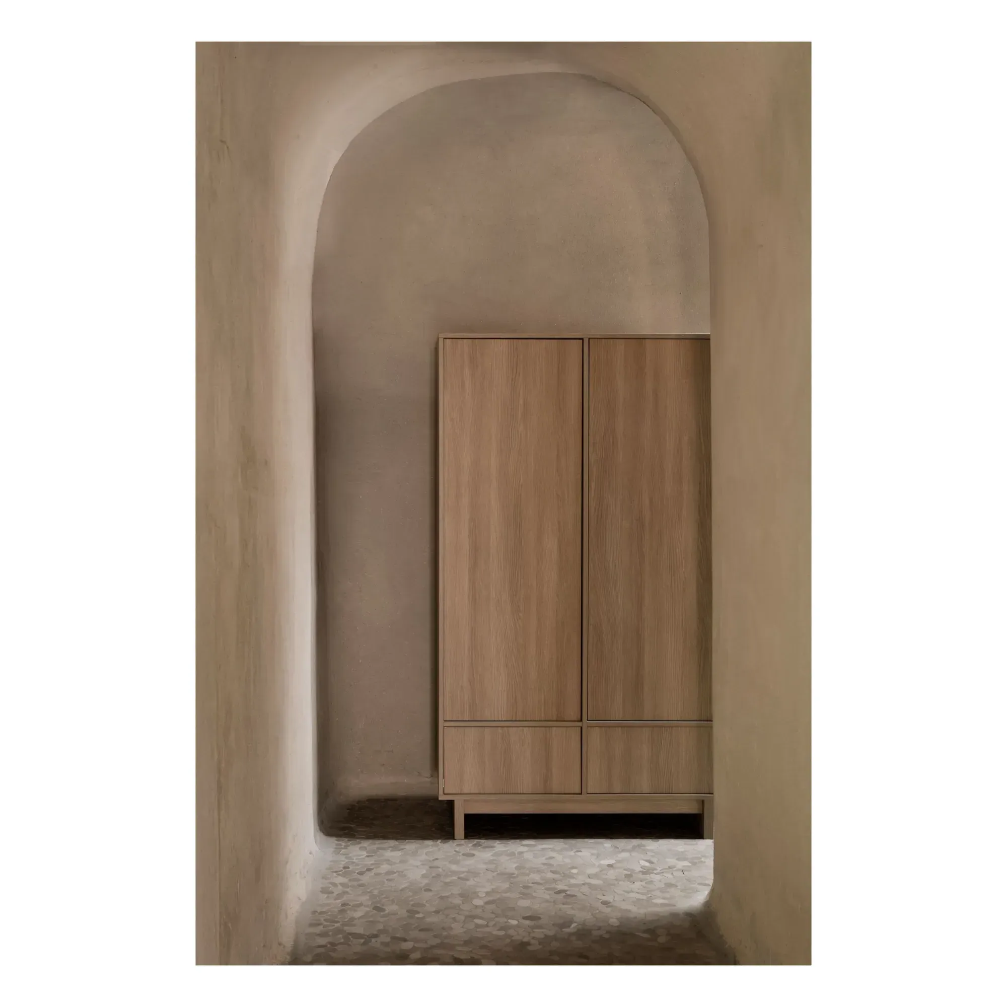 Kyo 2-Door Wardrobe with Storage - Honey, Melamine alternate view