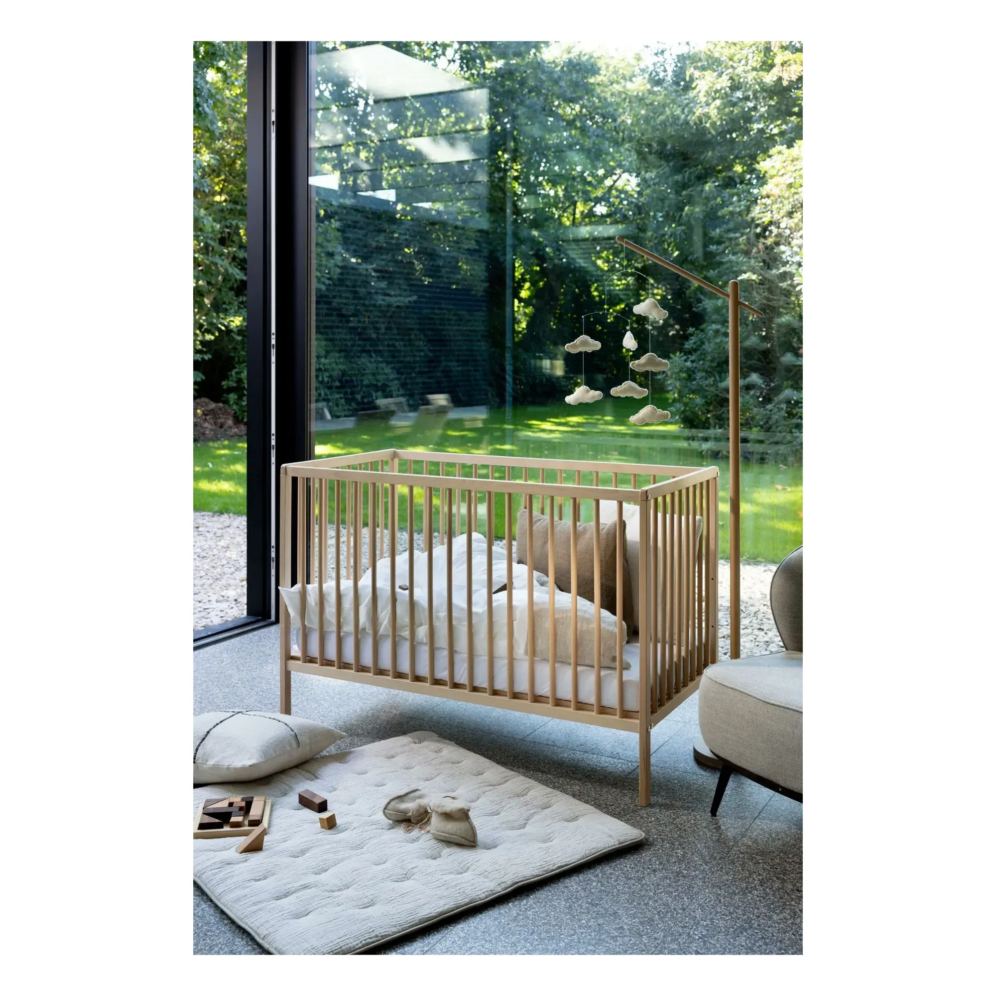 Lina Cot Bed with Adjustable Base - Bois Clair, Solid Beech alternate view