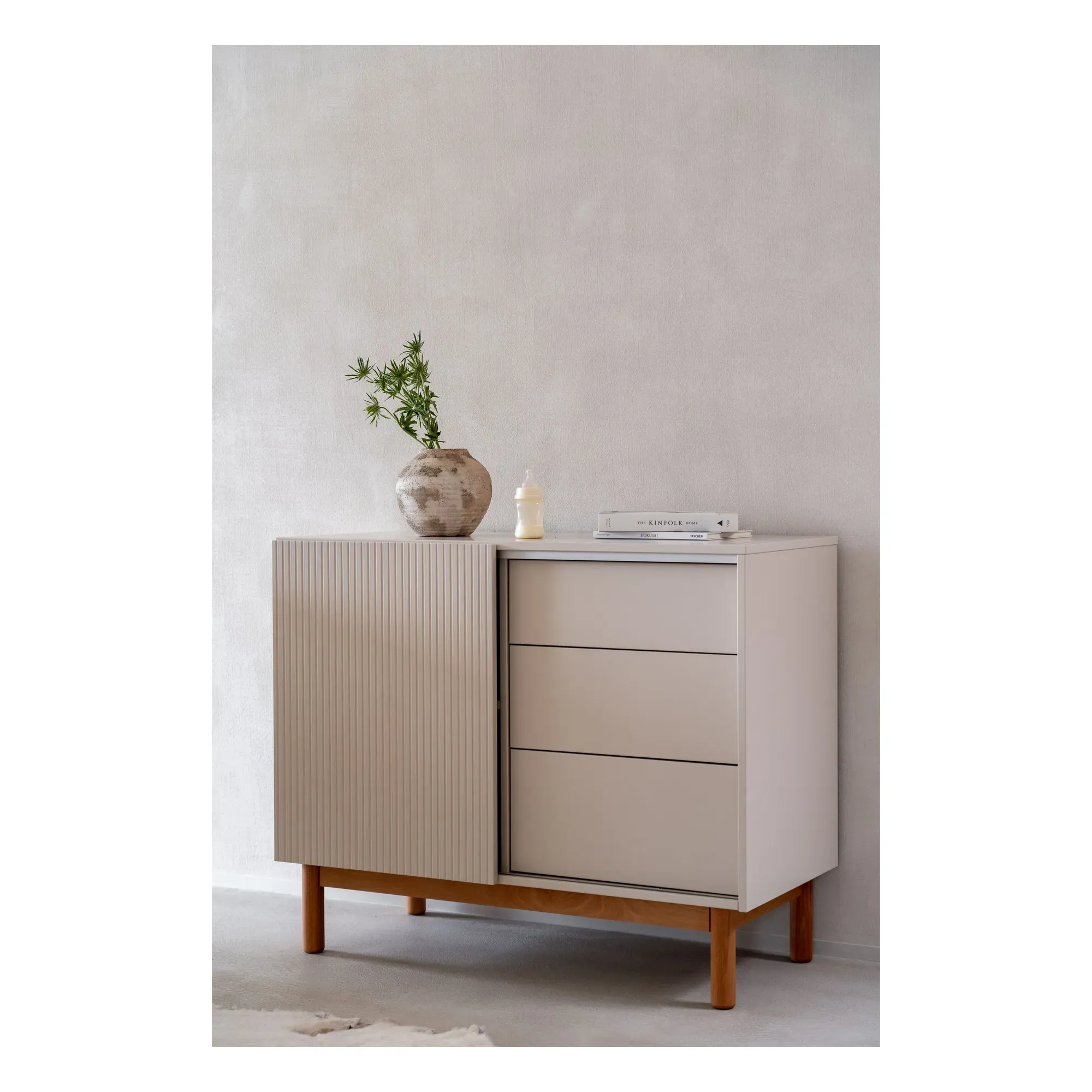 Mood Drawer Unit with Sliding Door - Clay alternate view