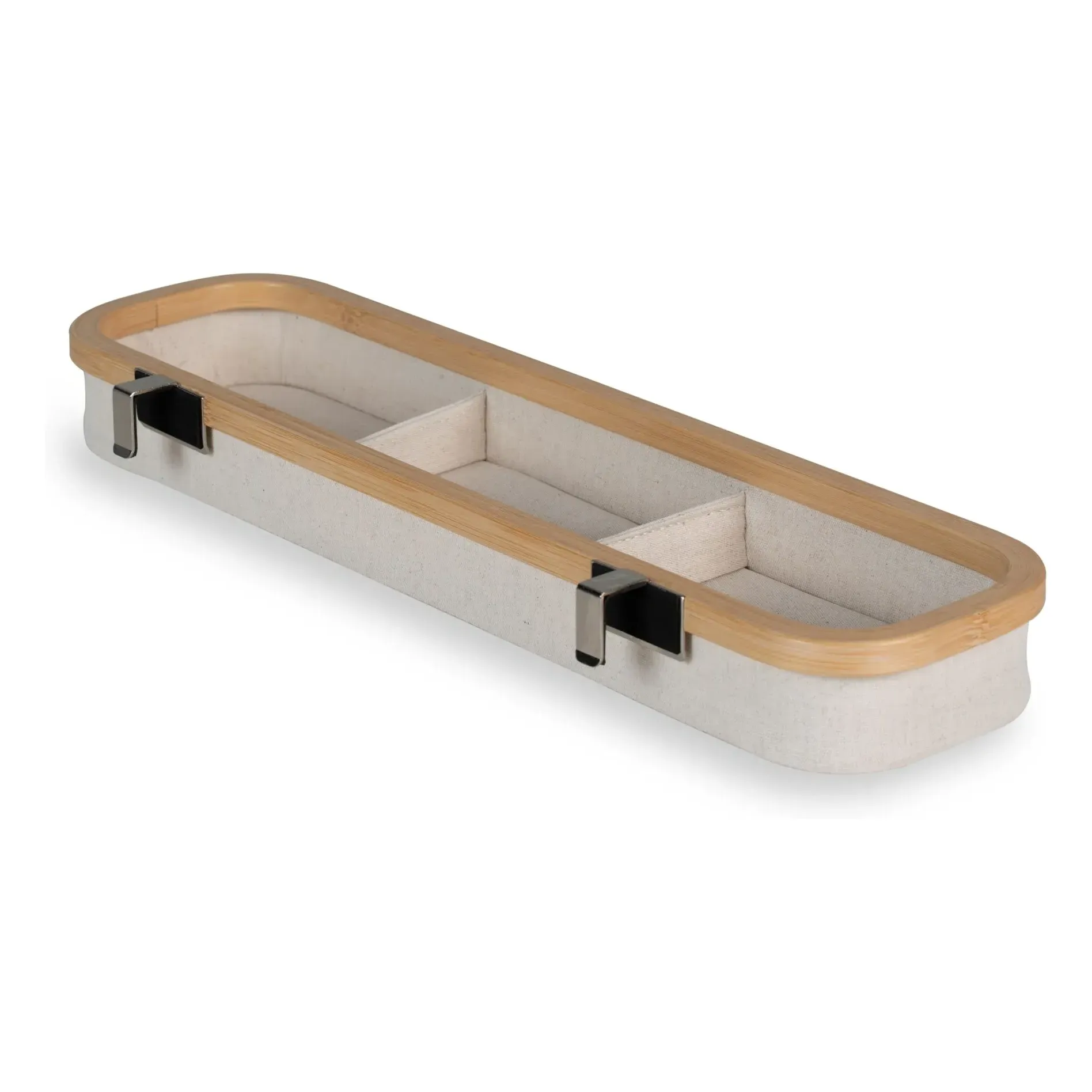 Quax Hanging Basket with Compartments - Beige, Bamboo product