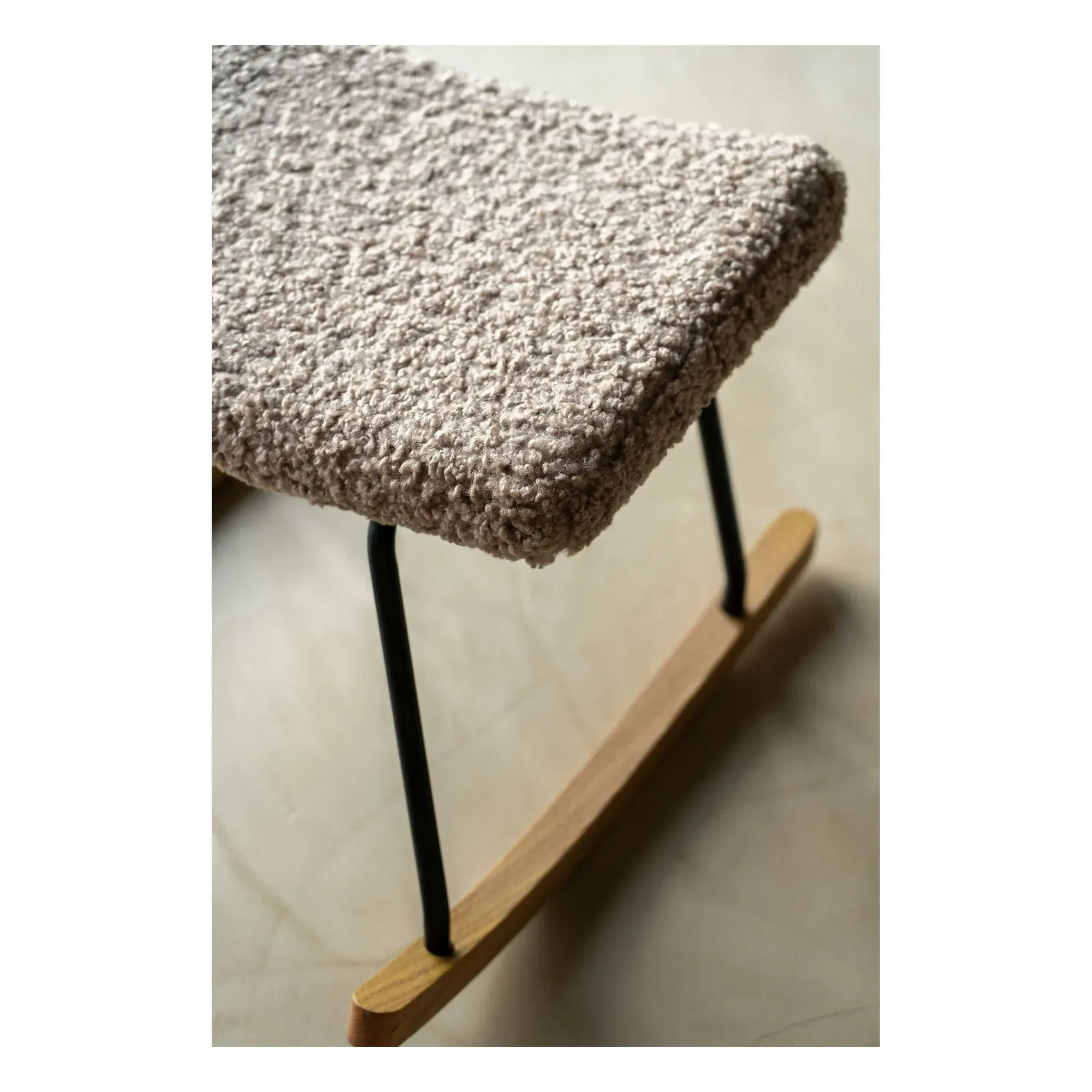 Rocking Hocker De Luxe Footrest - Light Grey, Teddy Fabric alternate view