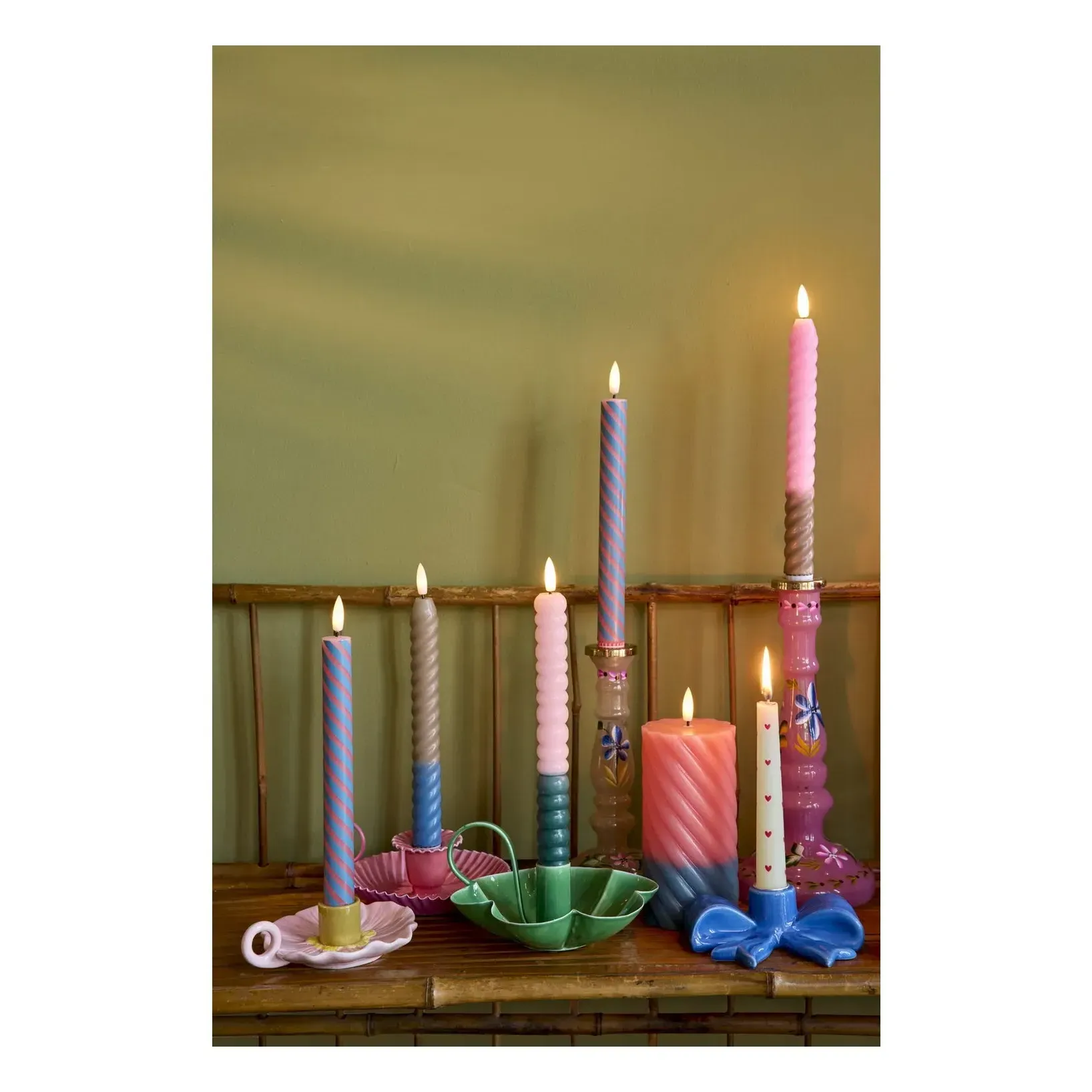 Ceramic Flower Candle Holder - Pink alternate view