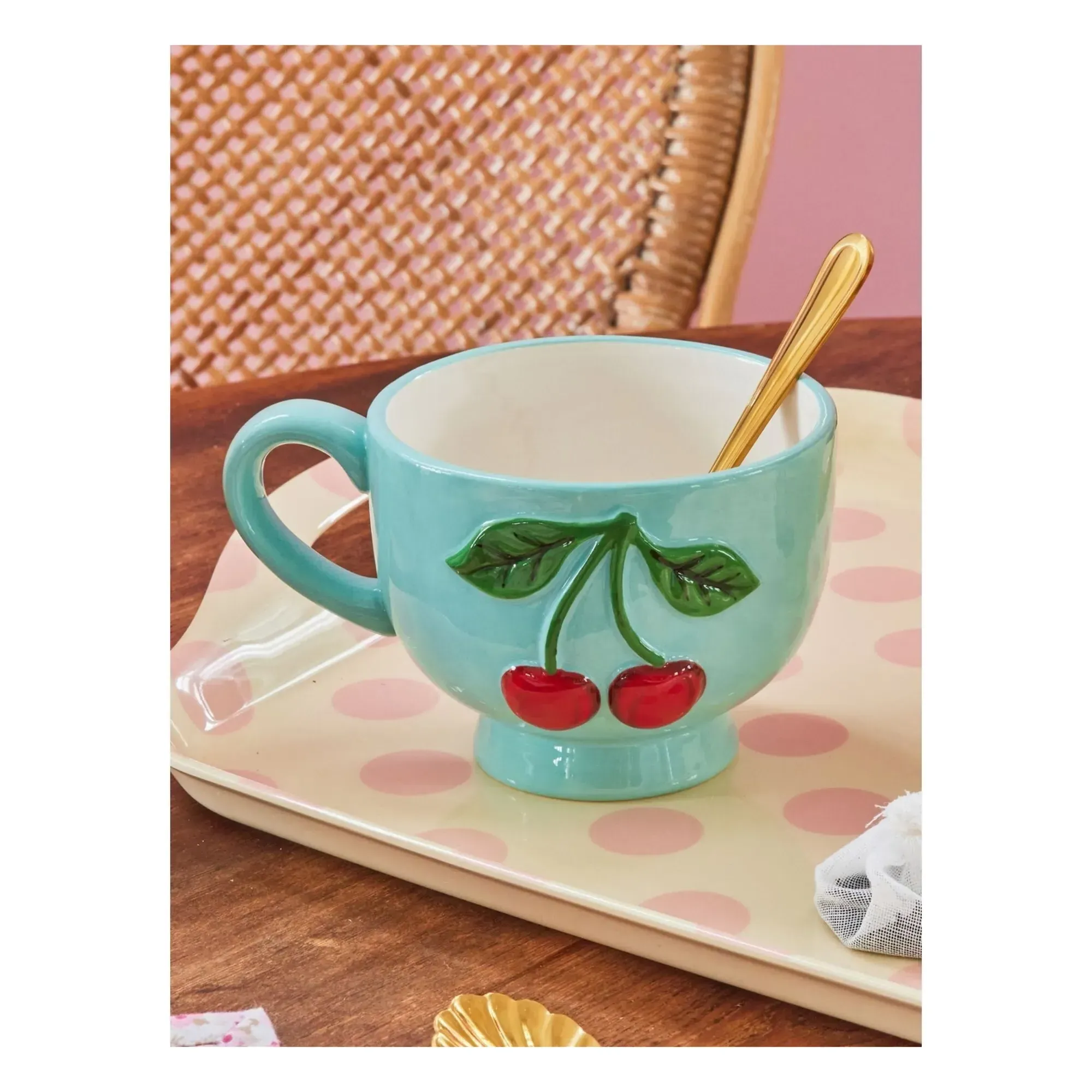 Cerise Ceramic Mug - Blue alternate view
