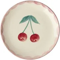 Cerise Round Dessert Plate - Ecru, Ceramic alternate view