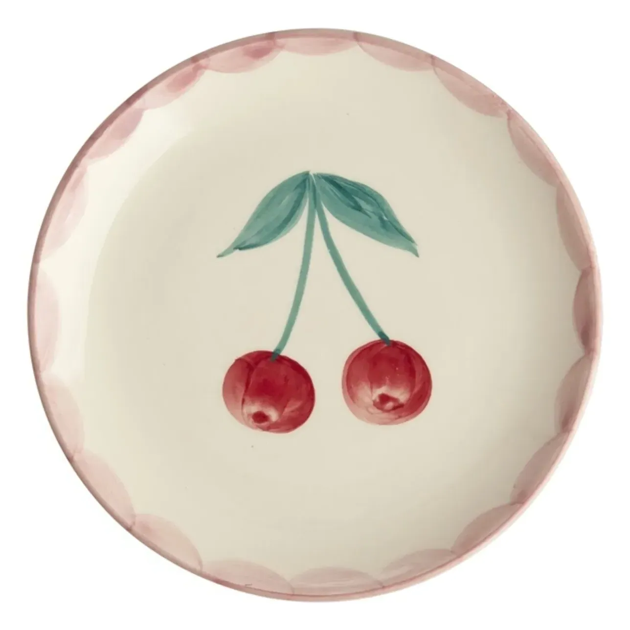 Cerise Round Dessert Plate - Ecru, Ceramic product