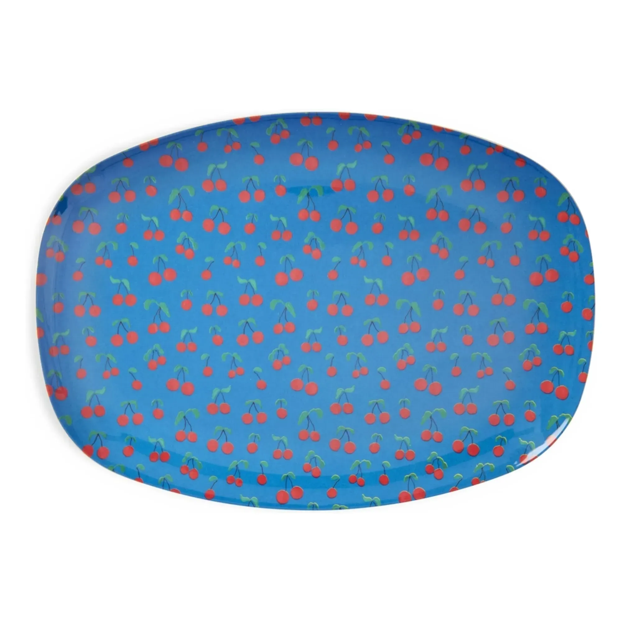 Cerises Rectangular Melamine Plate - Royal Blue product