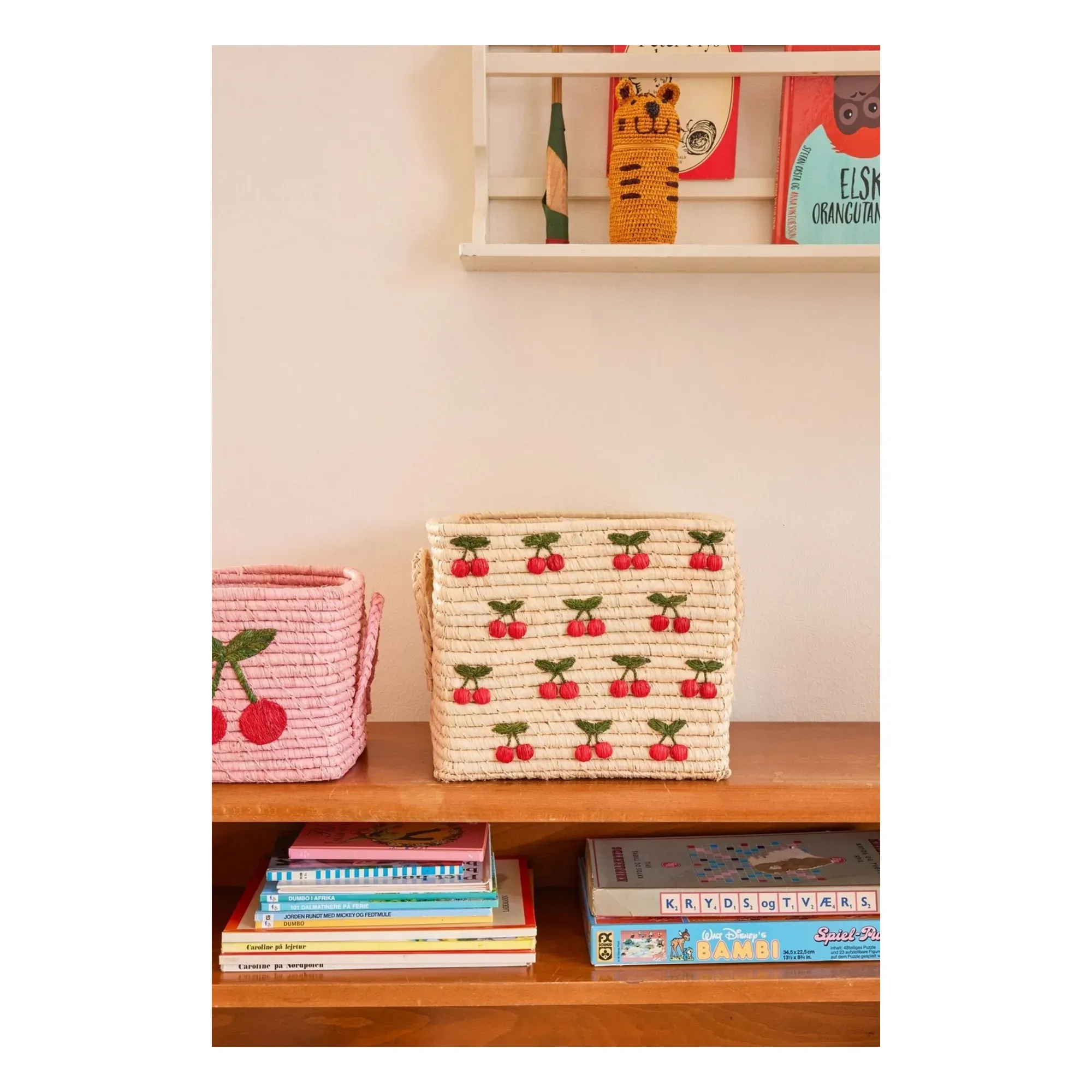 Cerises Square Storage Basket - Natural, Raffia alternate view