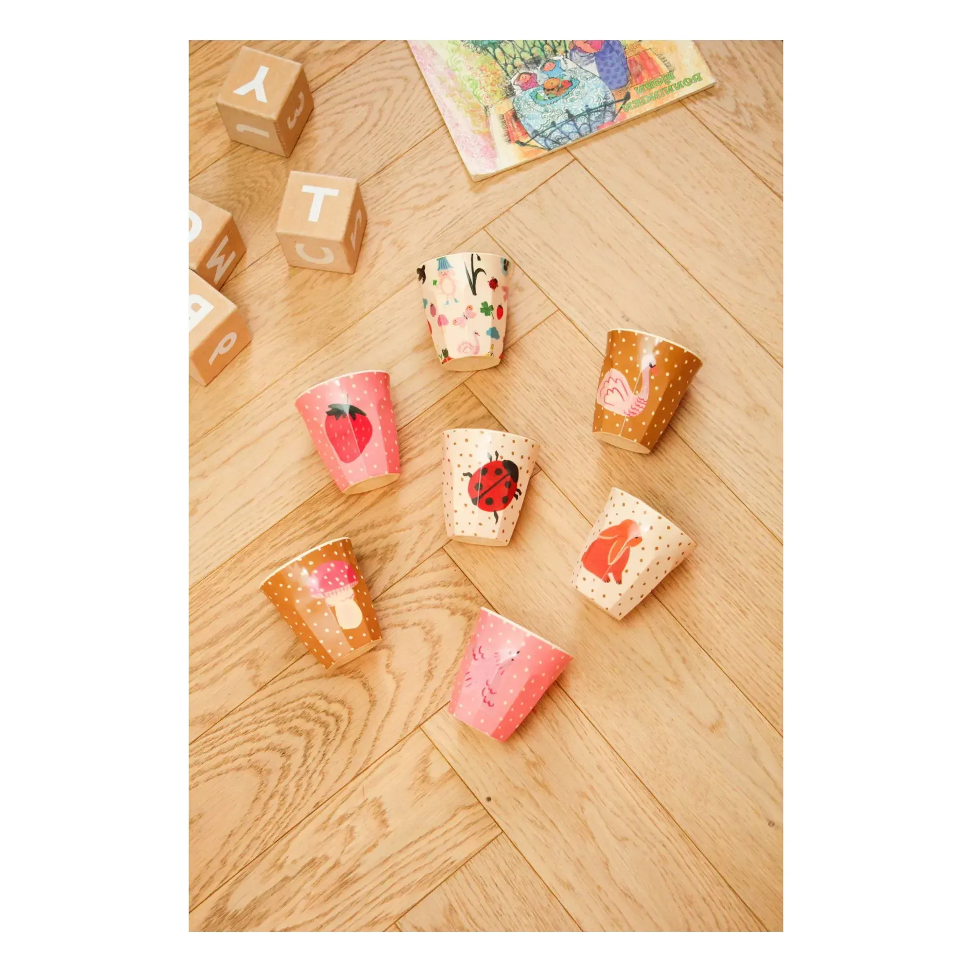 Fairy Tale Tumblers Set of 6 - Pink, Melamine alternate view