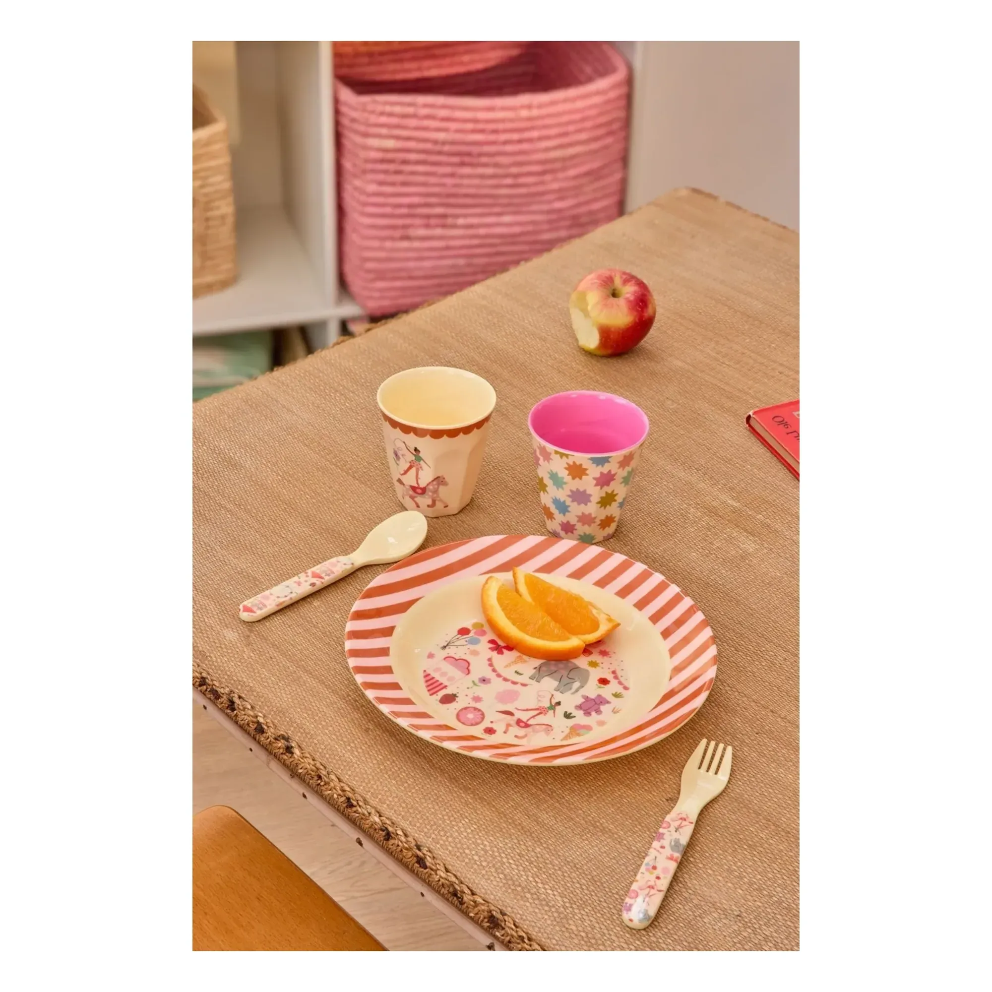 Fun Fair Melamine Fork and Spoon Set - Light Blue alternate view