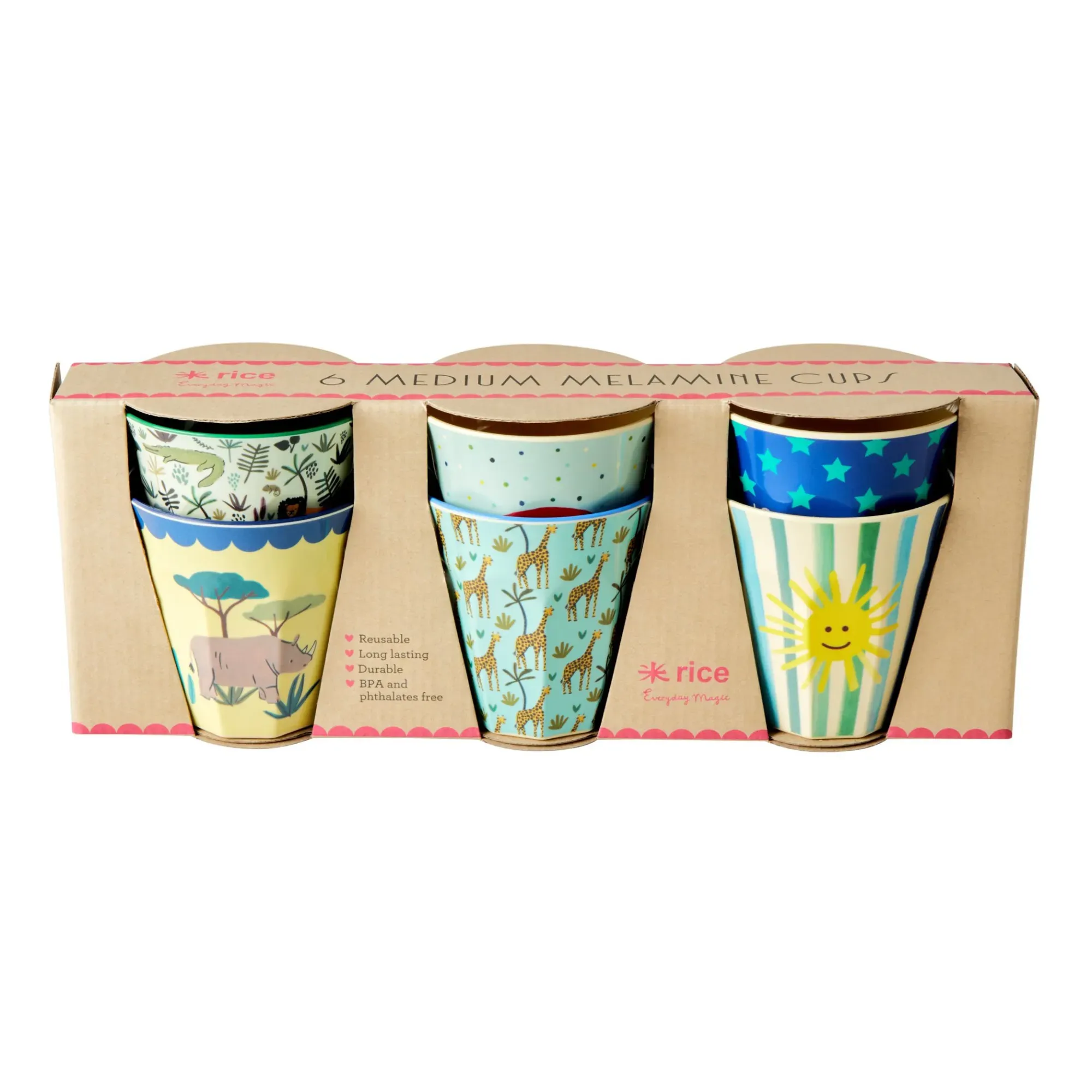 Funky Cups Set of 6 - Multicoloured, Melamine product