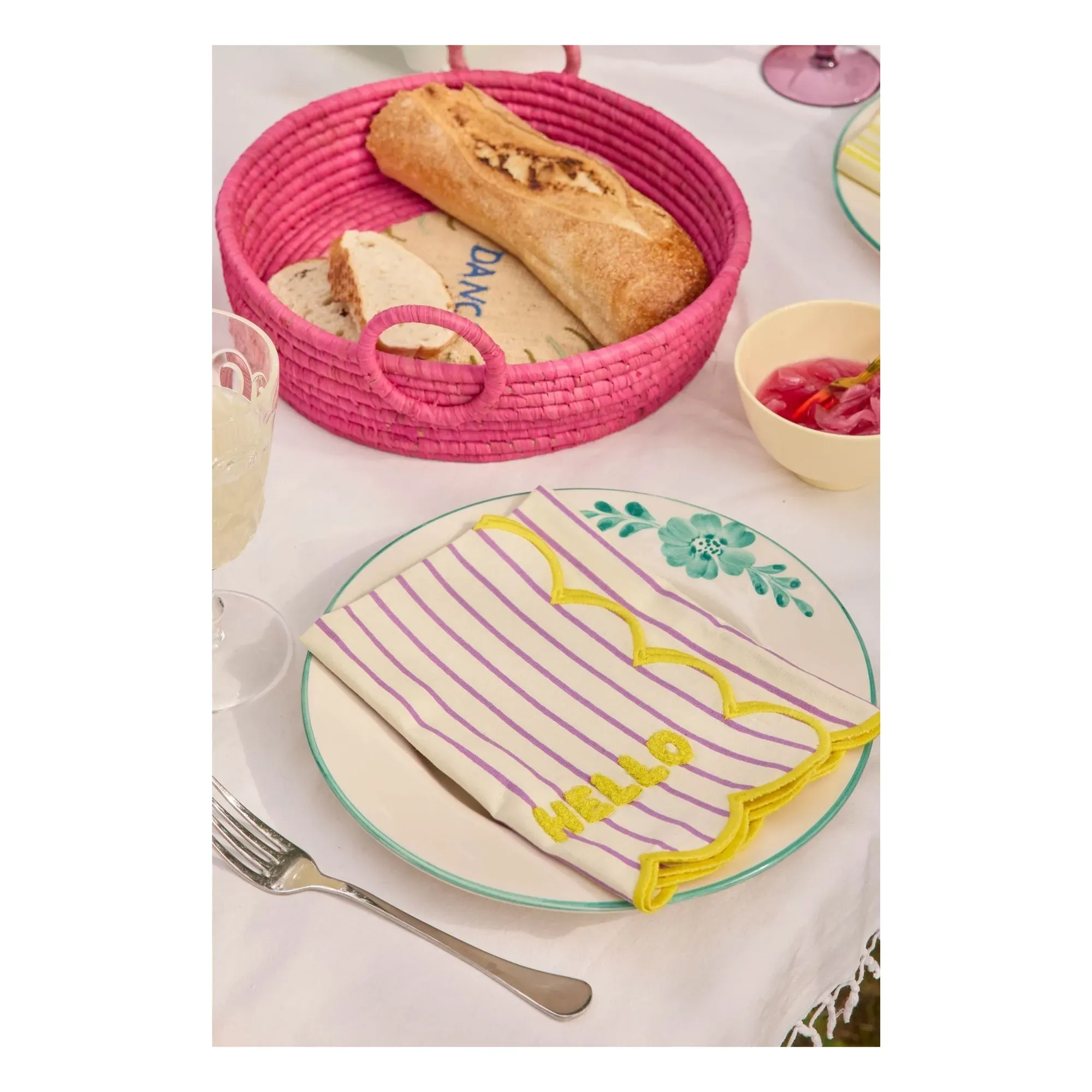 Hello Napkin - Yellow, Cotton alternate view