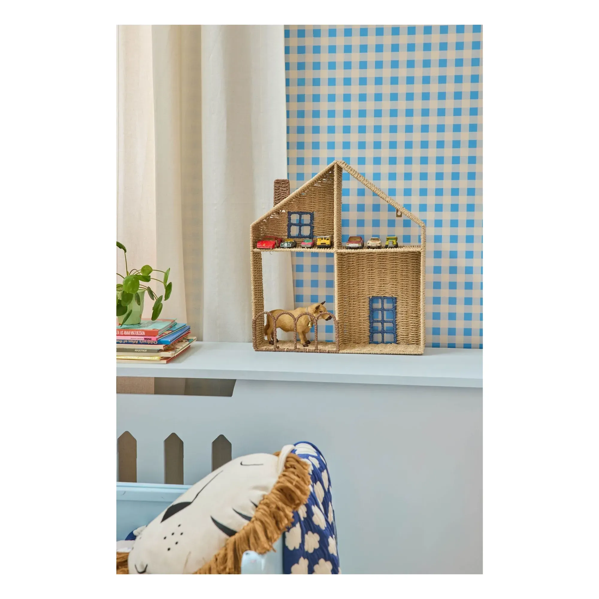 Home Shelf - Blue, Wire & Paper Rope alternate view