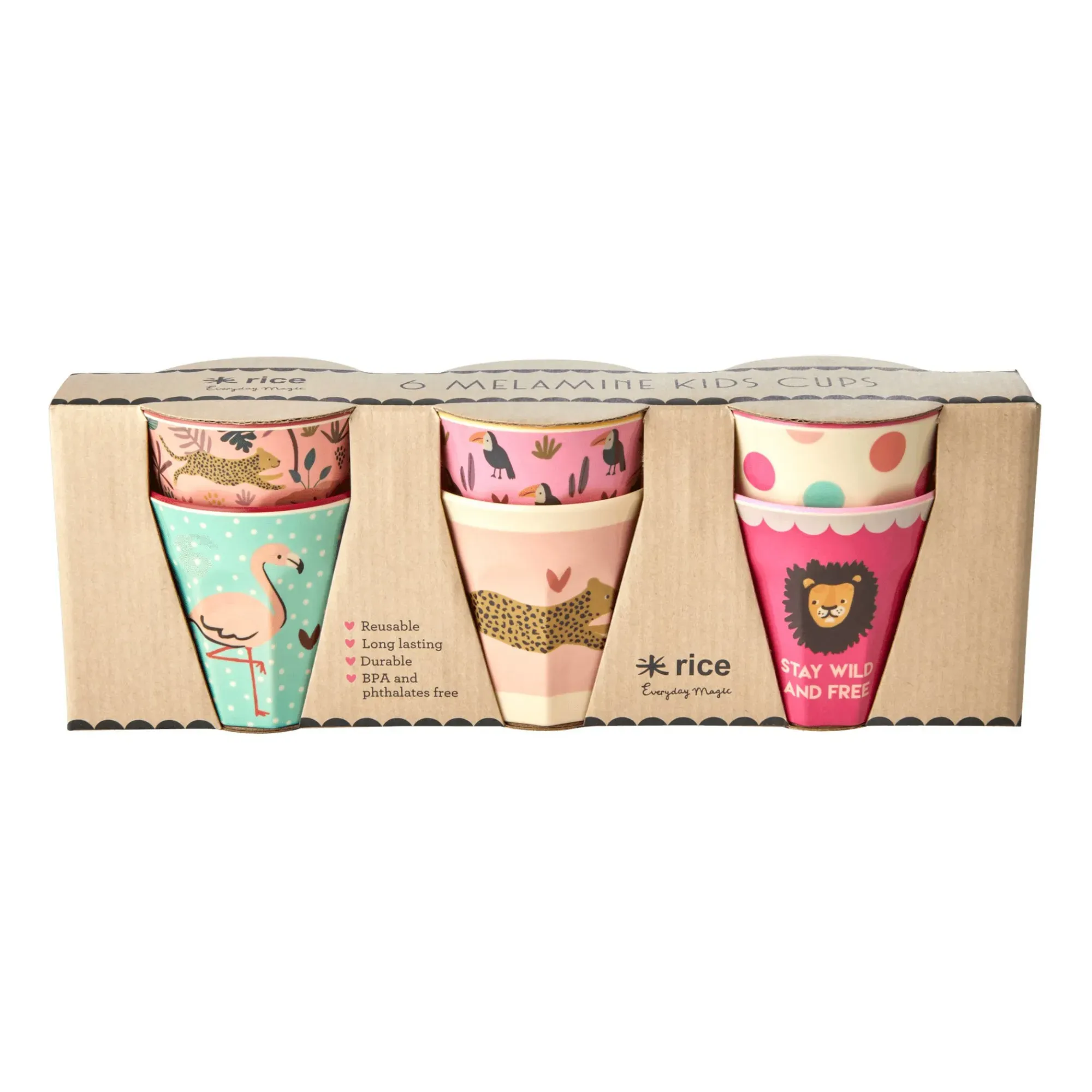 Jungle-Themed Cups Set of 6 - Multicoloured, Melamine product