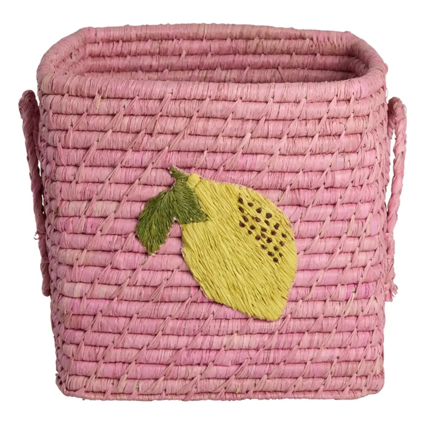 Lemon Raffia Storage Basket - Pink product
