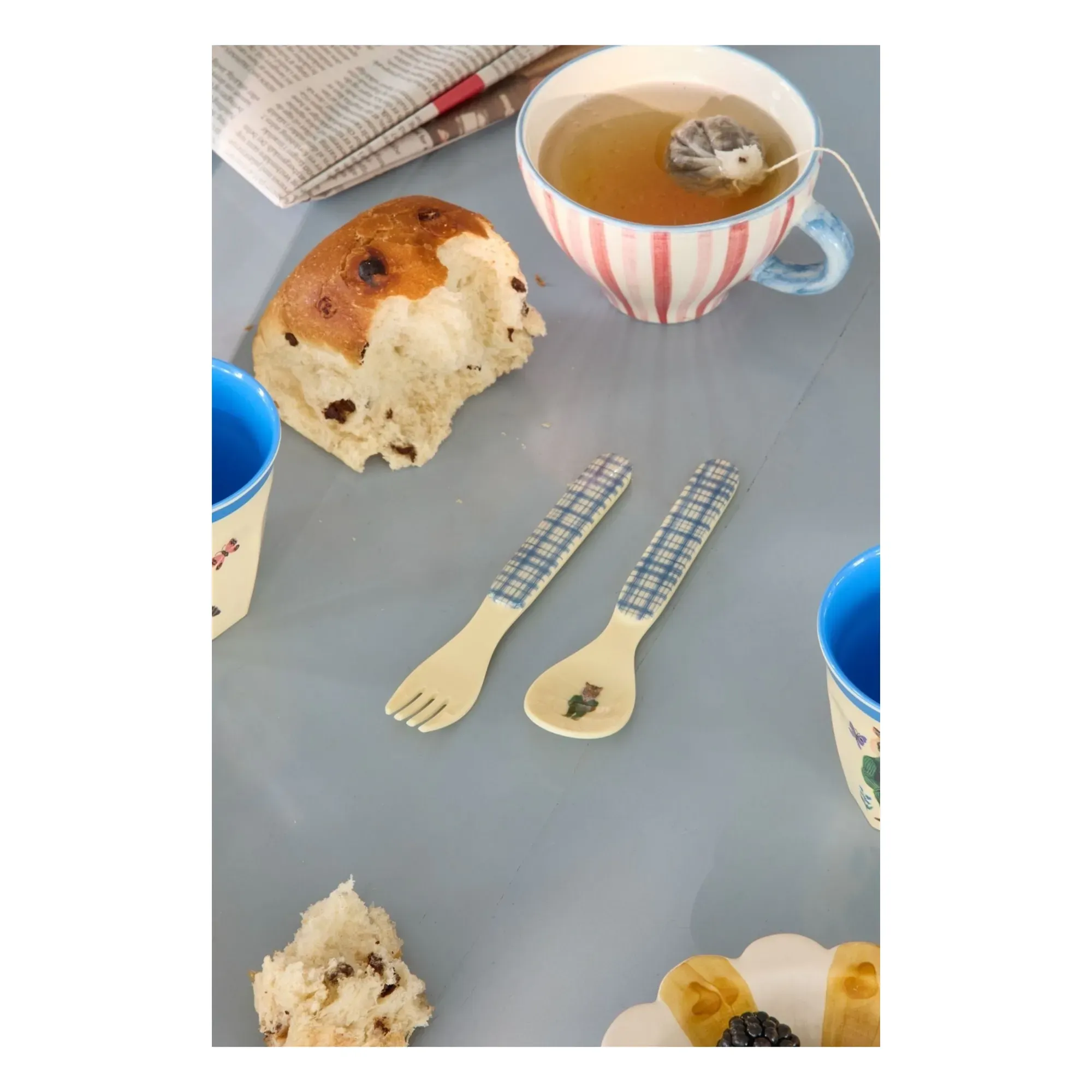 Nathalie Lété Kids Cutlery Set - Blue, Melamine alternate view