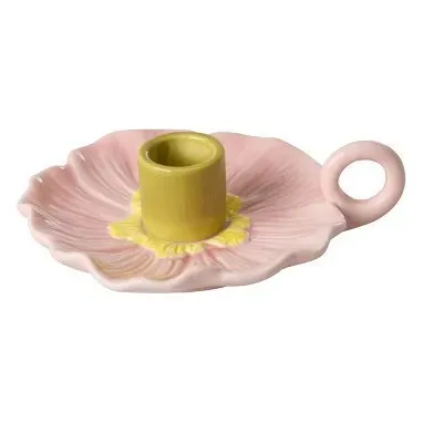 Rice Ceramic Flower Candle Holder - Pink product