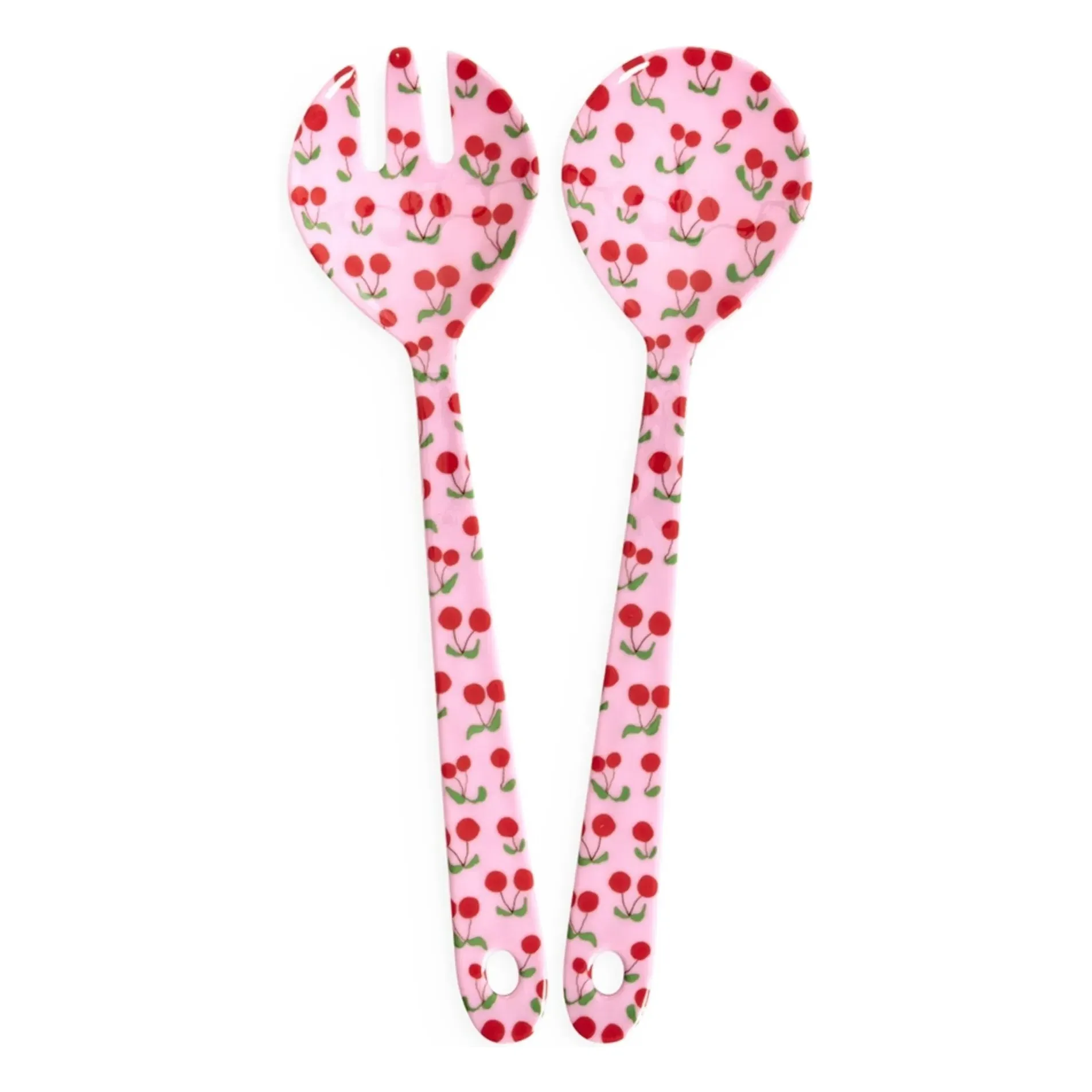 Rice Cherry Love Salad Servers - Pink, Melamine product