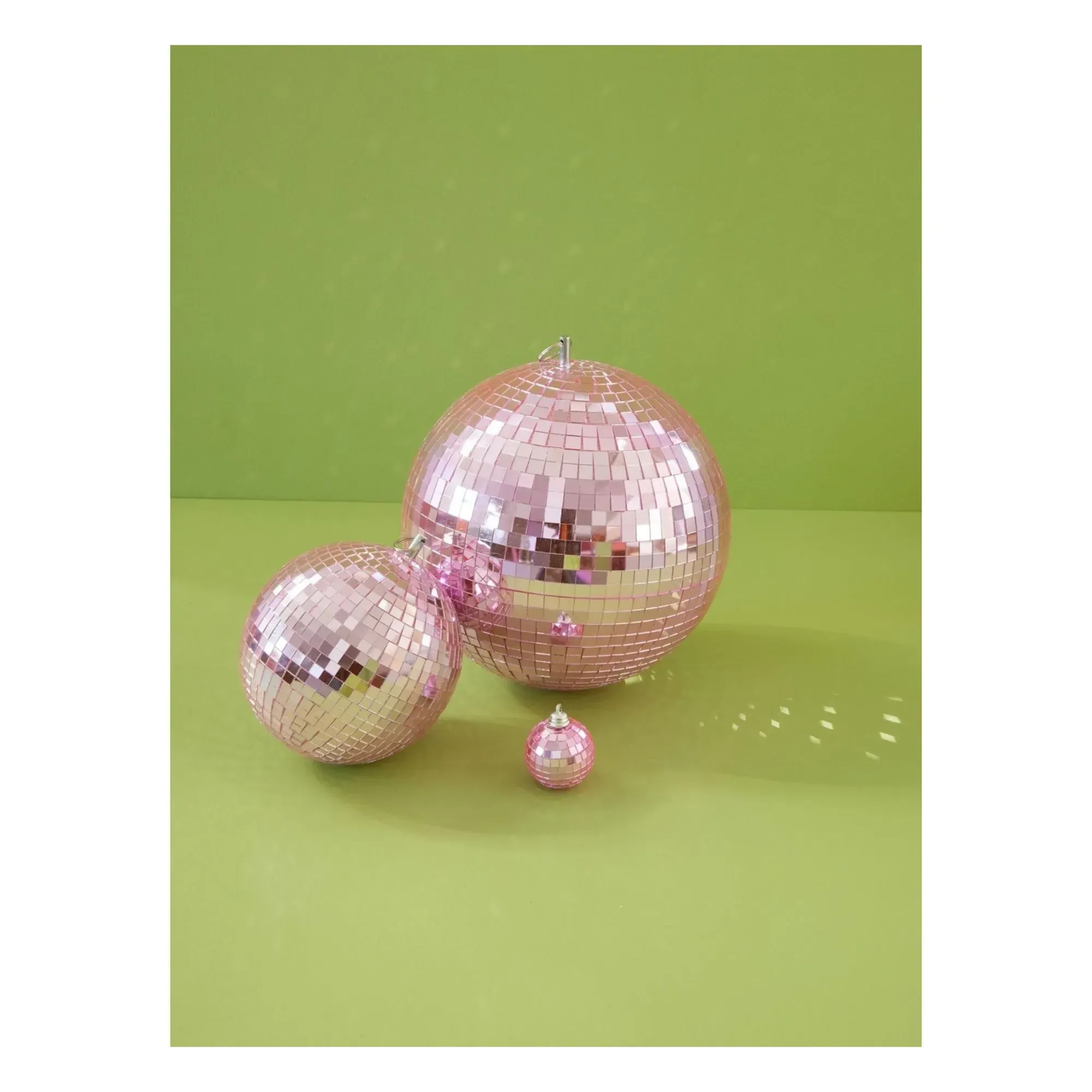 Rice Faceted Ball Decoration - Pink, Mirror alternate view