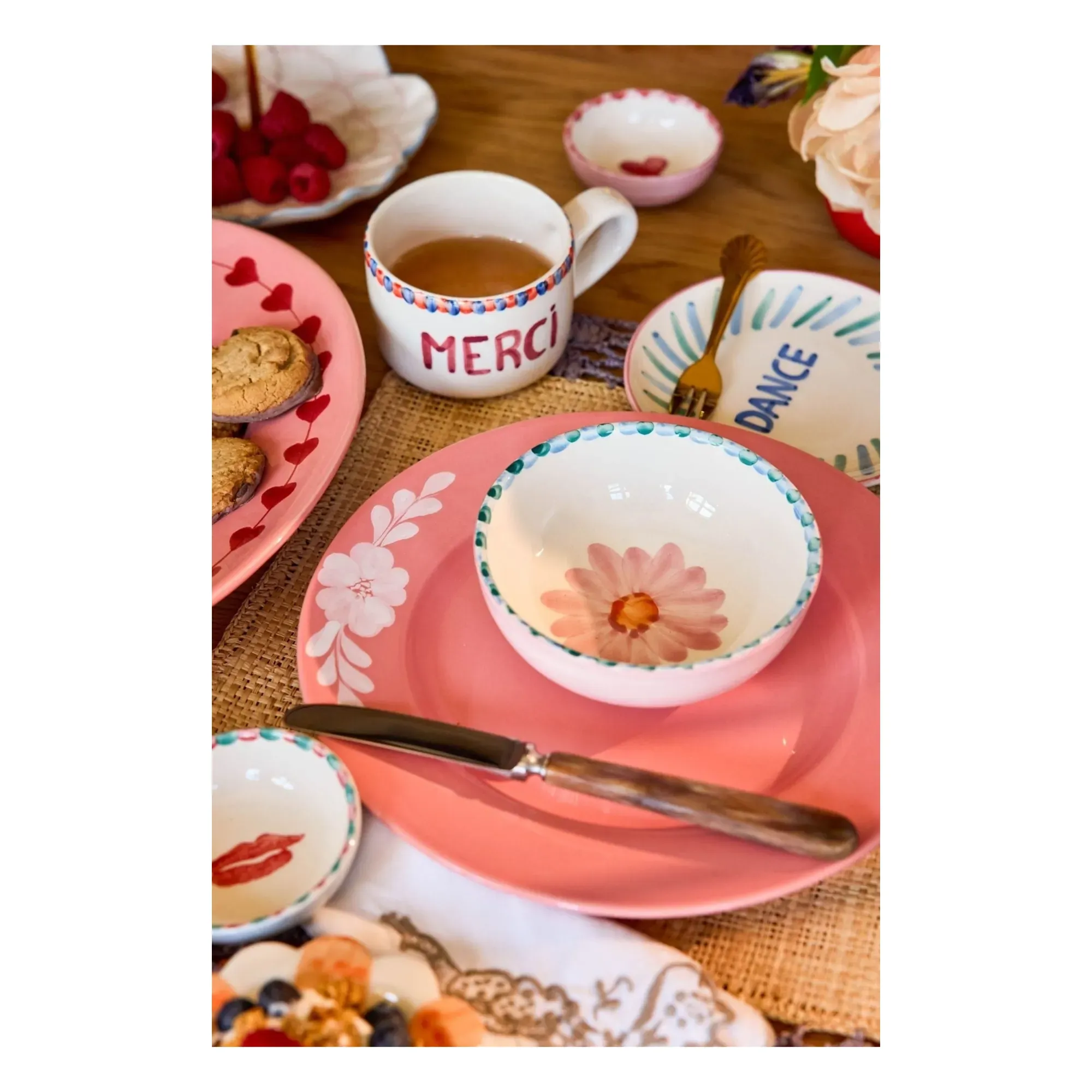 Rice Flower Shaped Bowl - Pale Pink, Ceramic alternate view