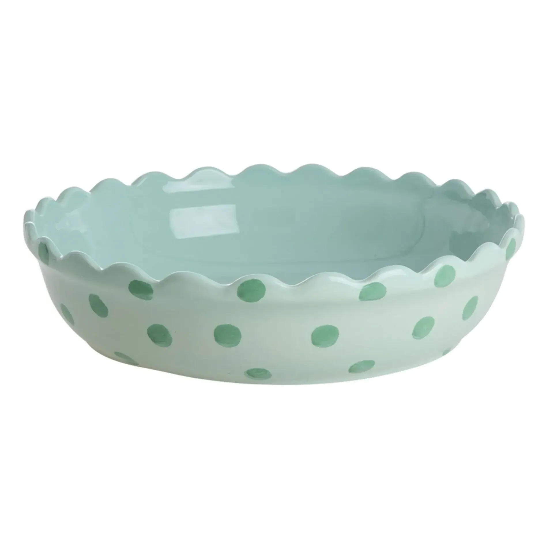 Rice Polka Dot Pie Dish - Green, Stoneware product