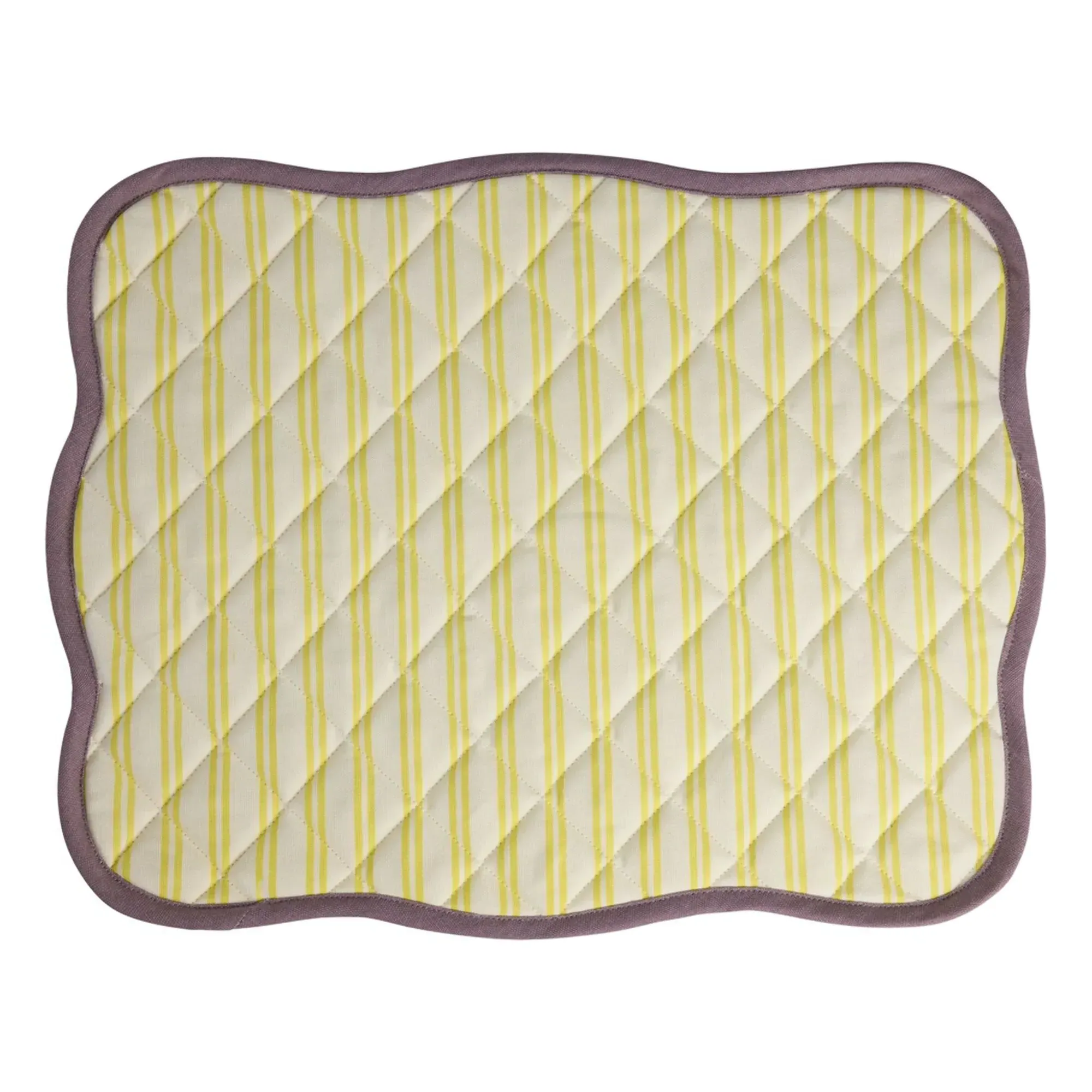Rice Striped Quilted Placemat - Yellow, Cotton product