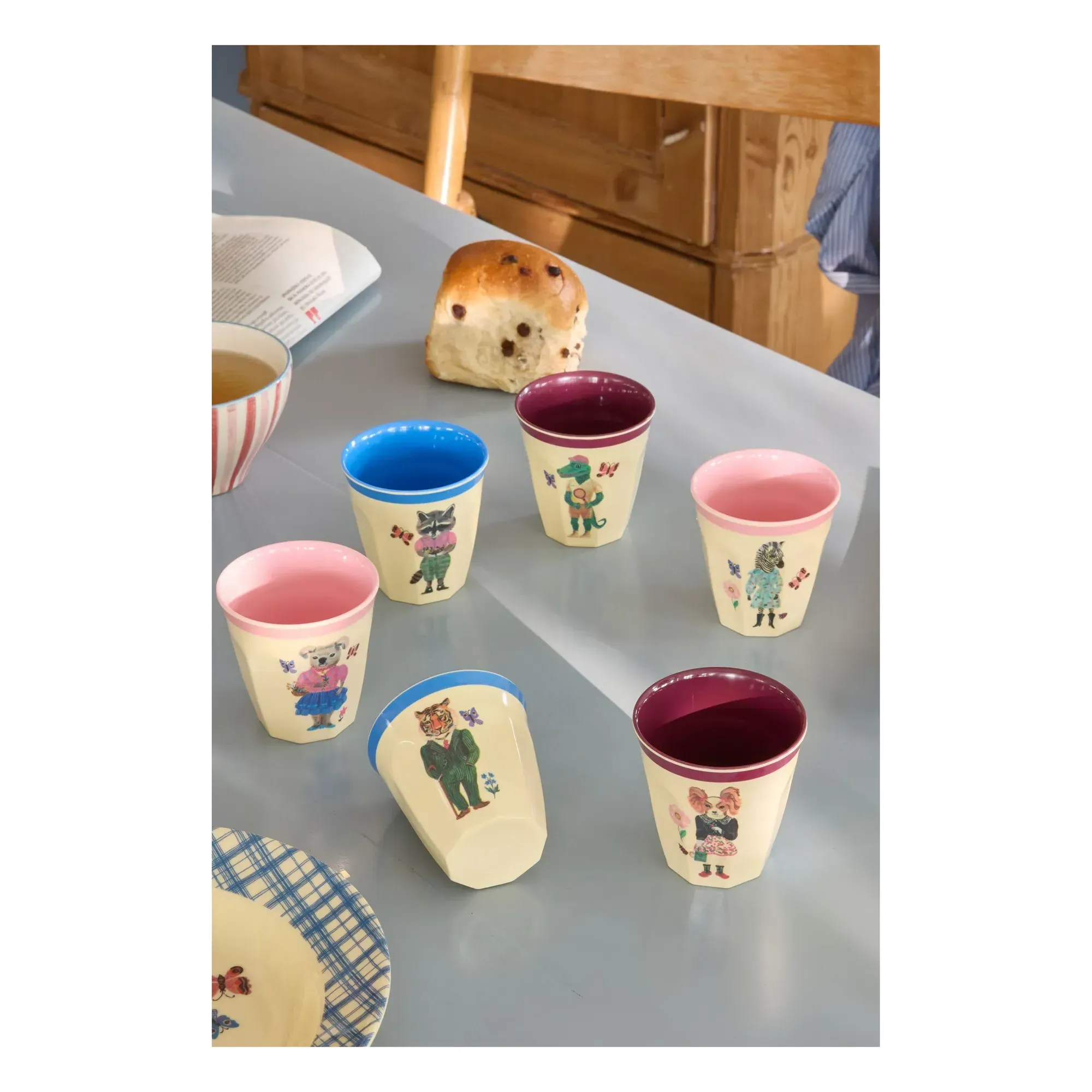 Rice x Nathalie Lété Tumblers Set of 6 - Cream, Melamine alternate view