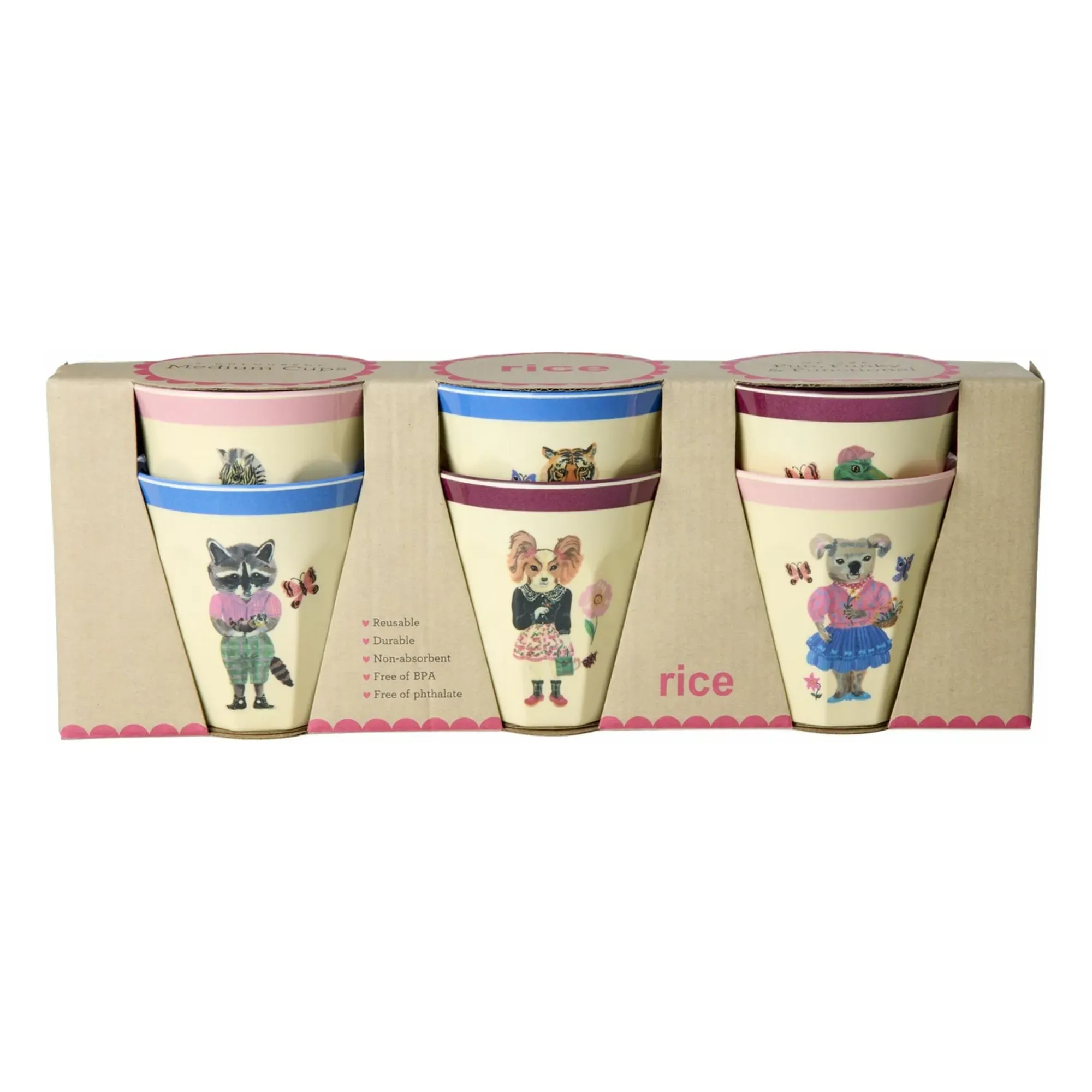 Rice x Nathalie Lété Tumblers Set of 6 - Cream, Melamine product