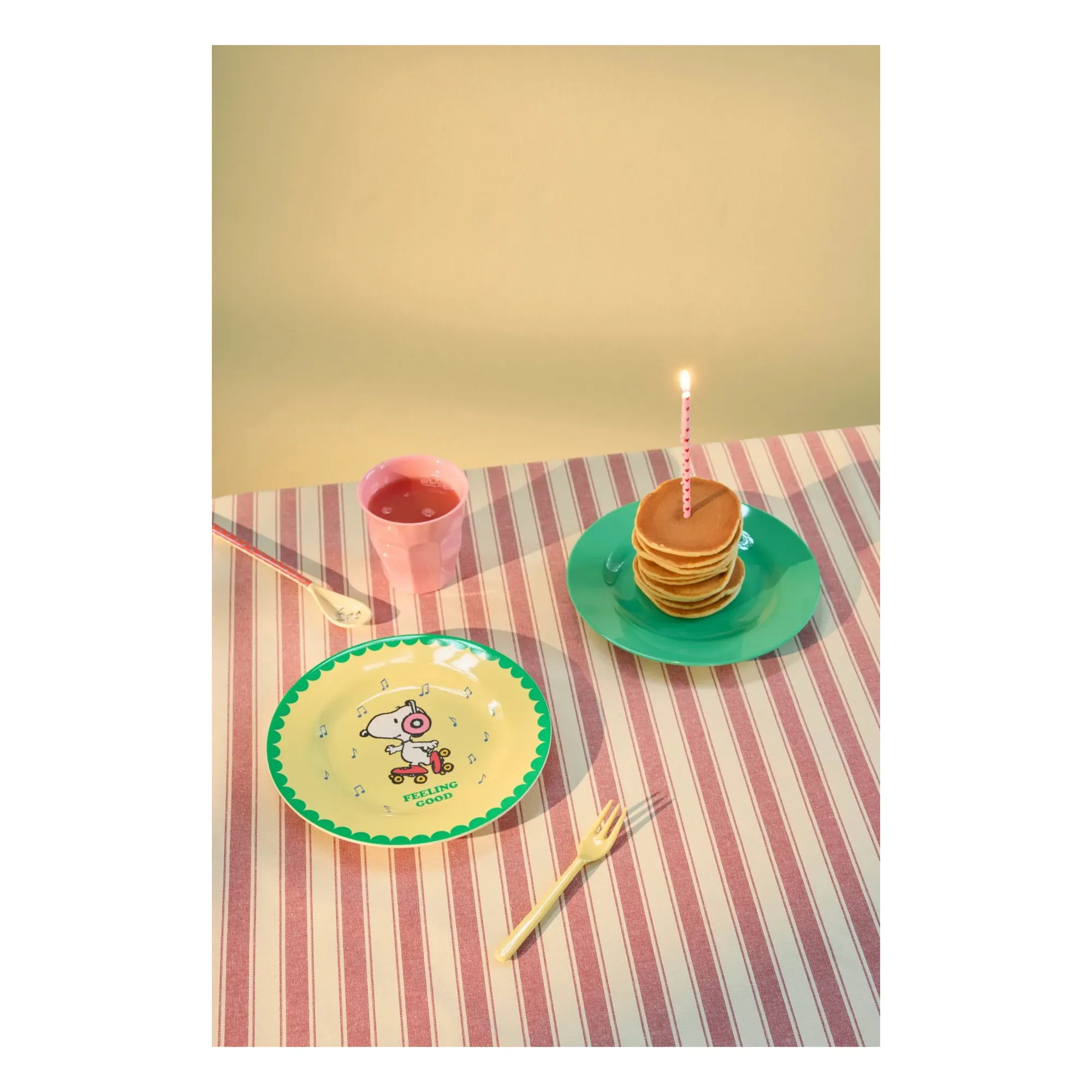 Rice x Snoopy Feeling Good Melamine Plate - Yellow alternate view