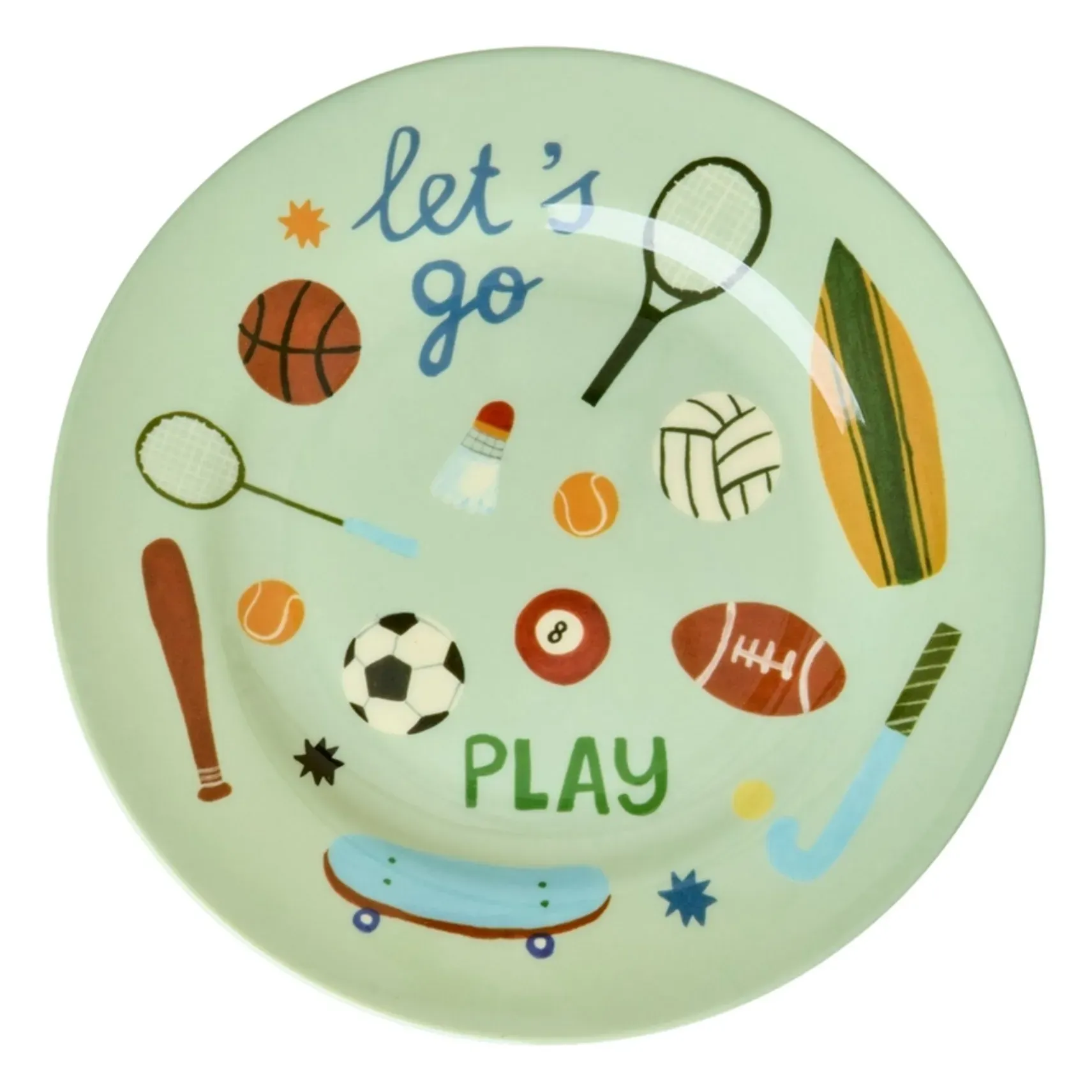 Sport Round Melamine Plate - Light Blue product