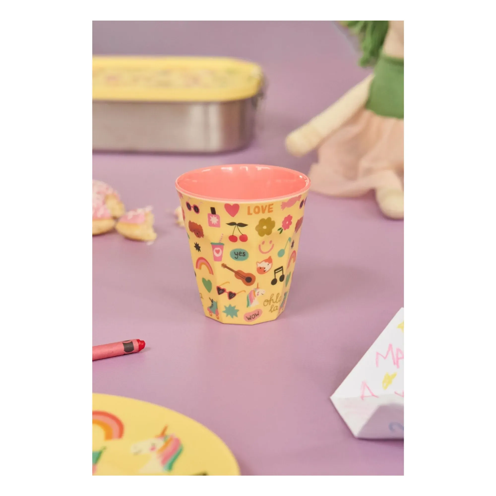 Unicorn Tumbler - Pale Yellow, Melamine alternate view