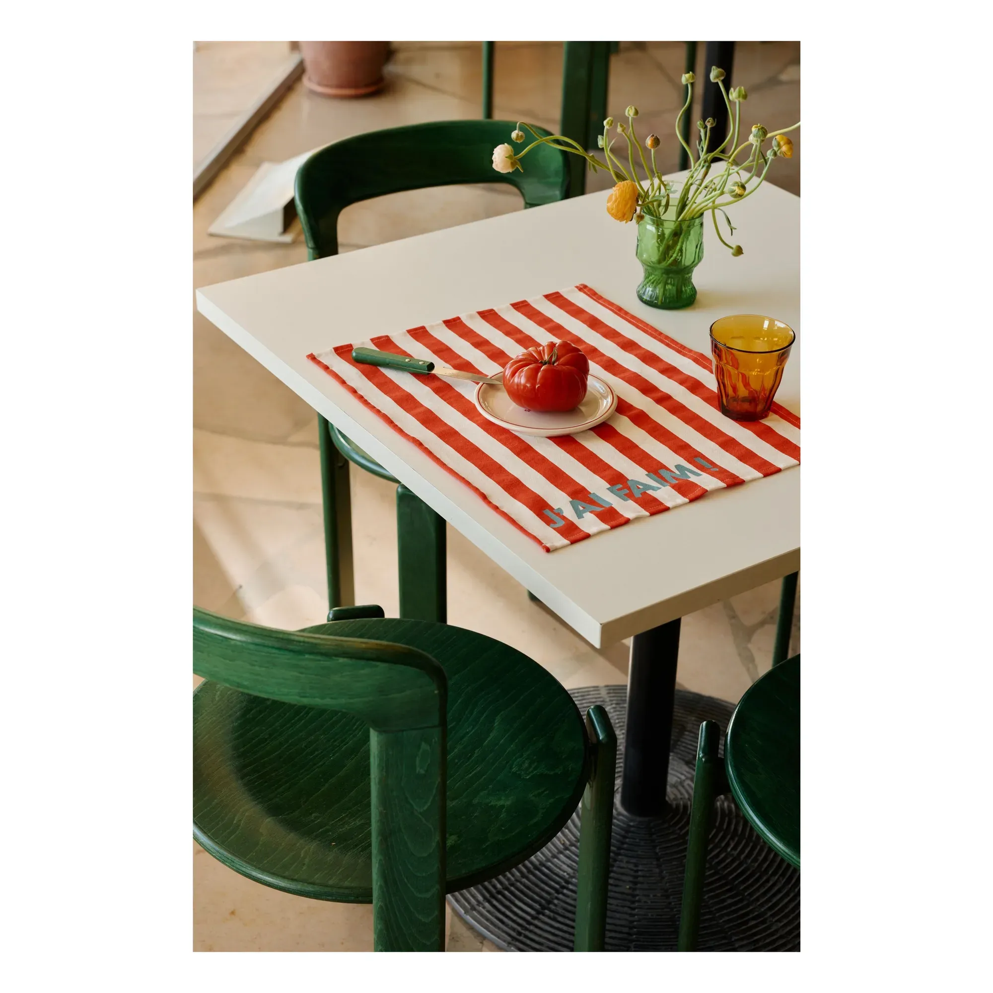 Jeannette J'ai Faim Placemat Set of 2 - Oatmeal, Cotton alternate view