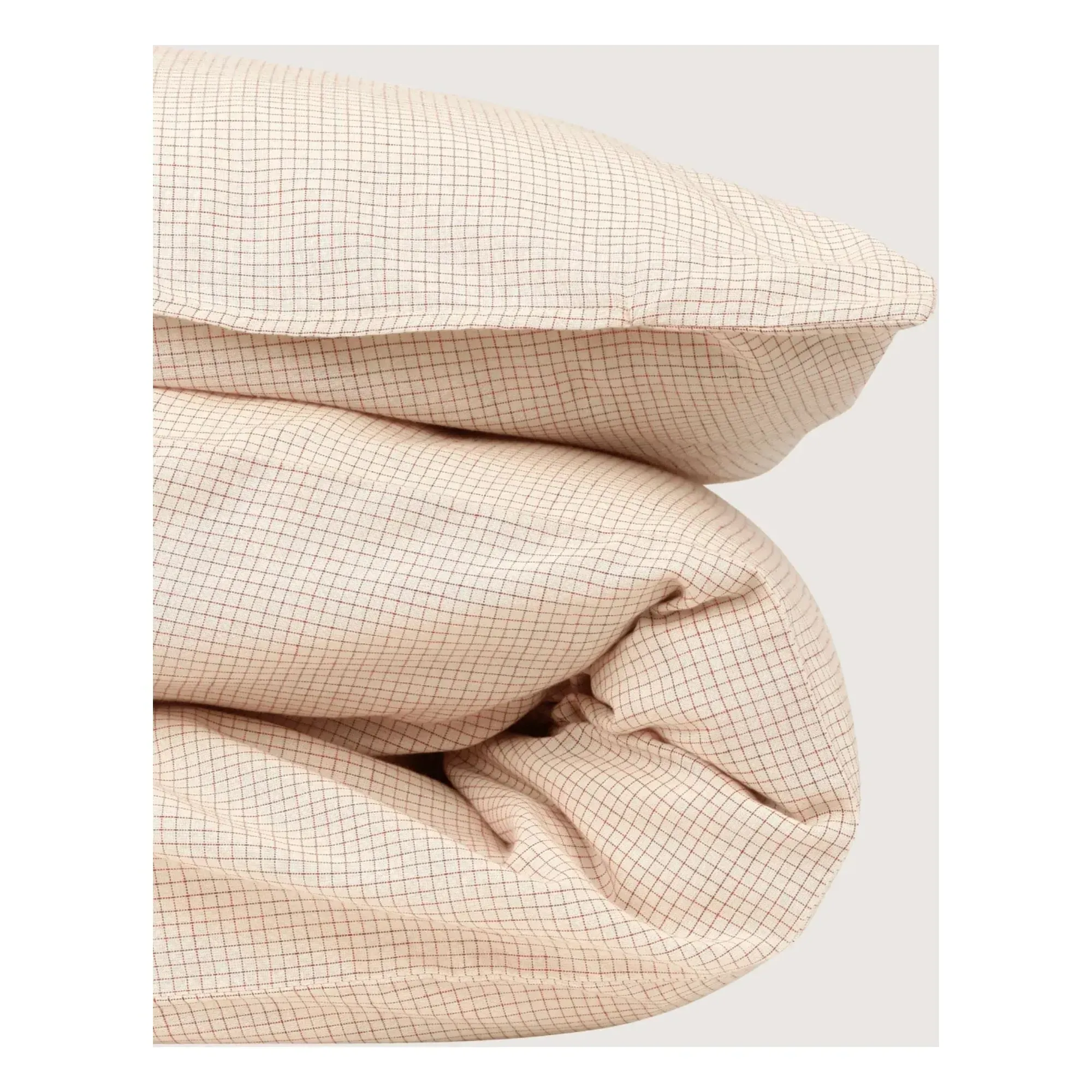 Grace Checked Cotton Bedding Set - Red alternate view