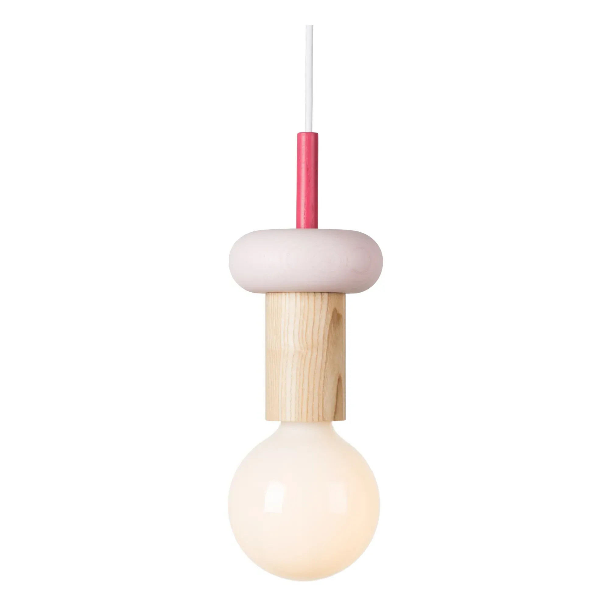 Junit Drop Pendant Light - Pink, Ash Wood alternate view