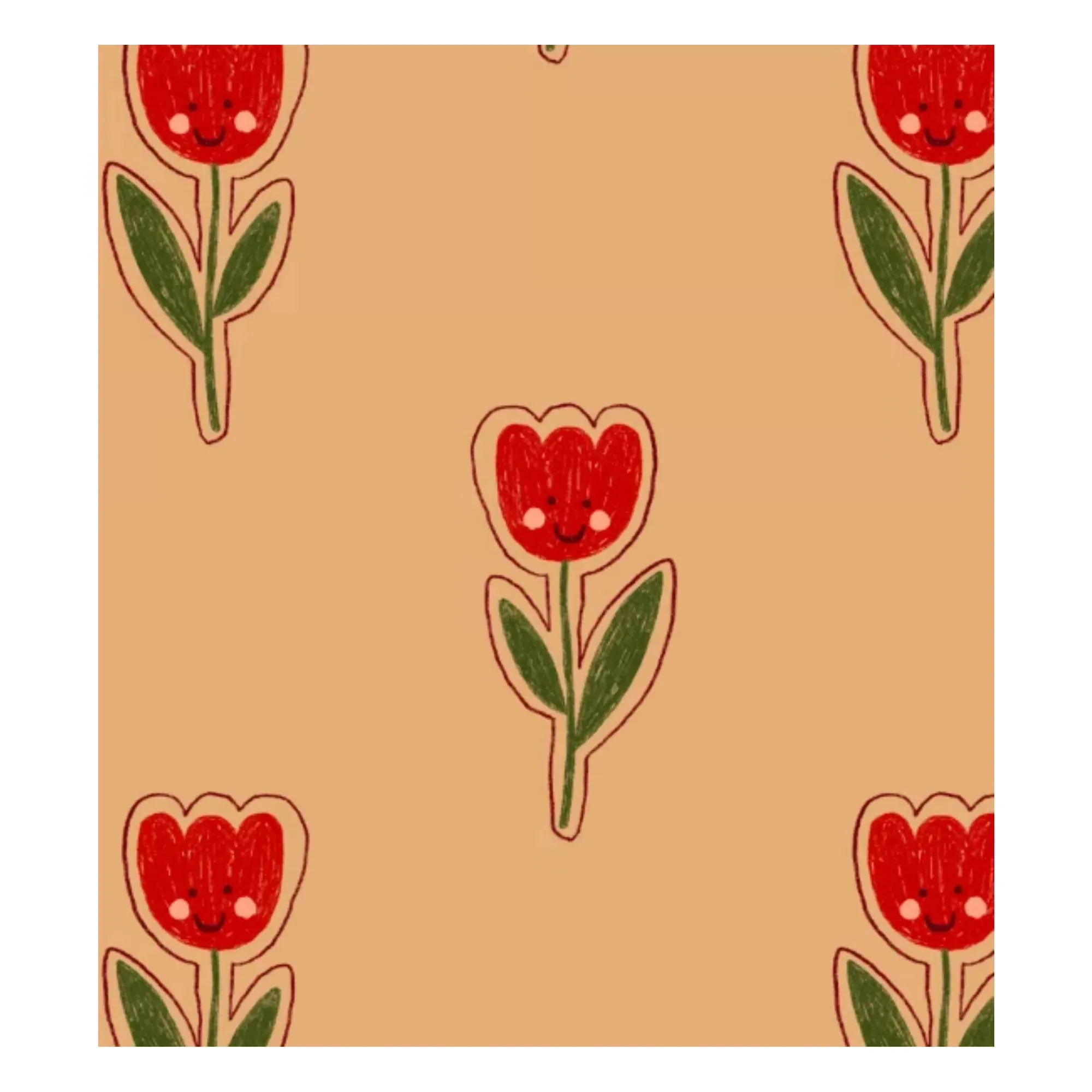 Happy Tulip Wallpaper - Multicoloured, Non-Woven alternate view