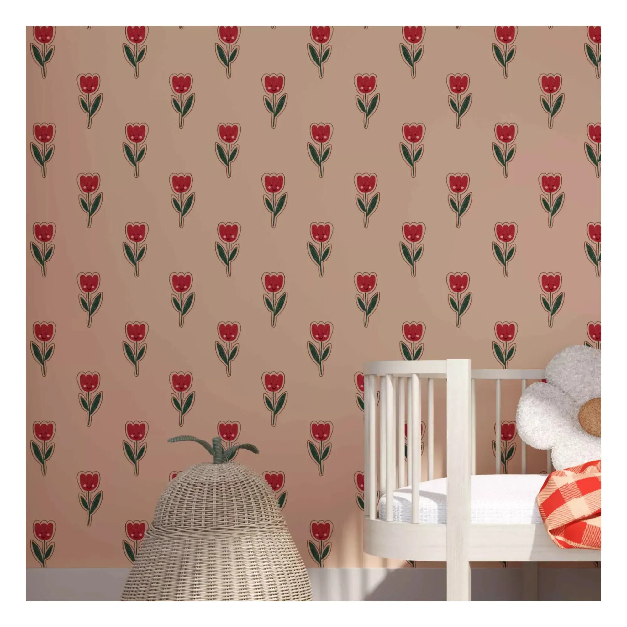 Happy Tulip Wallpaper - Multicoloured, Non-Woven product