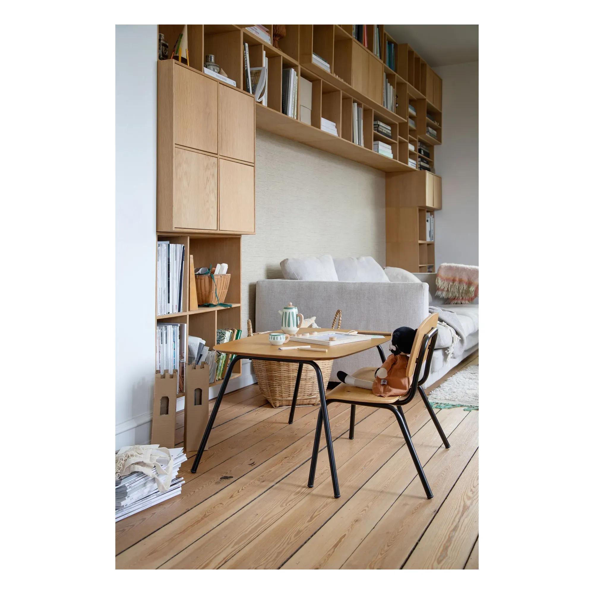 Oakee Rectangular Table - Beige, Oak Veneer alternate view
