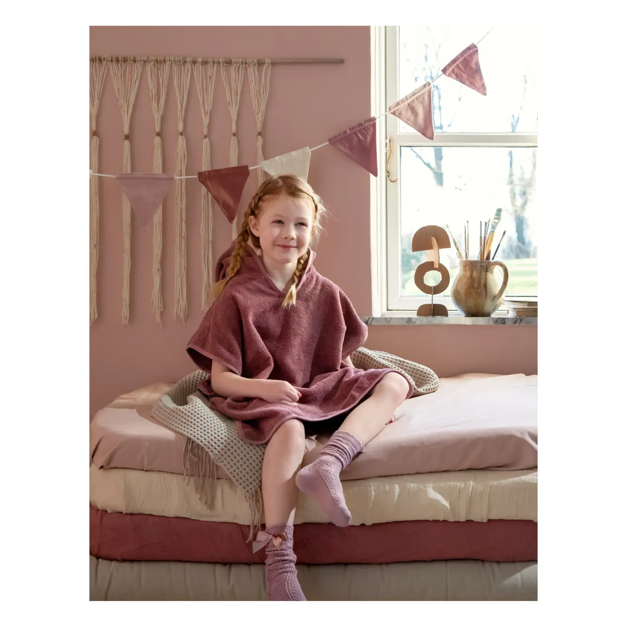 Sebra Decorative Bunting - Pink, Organic Cotton alternate view