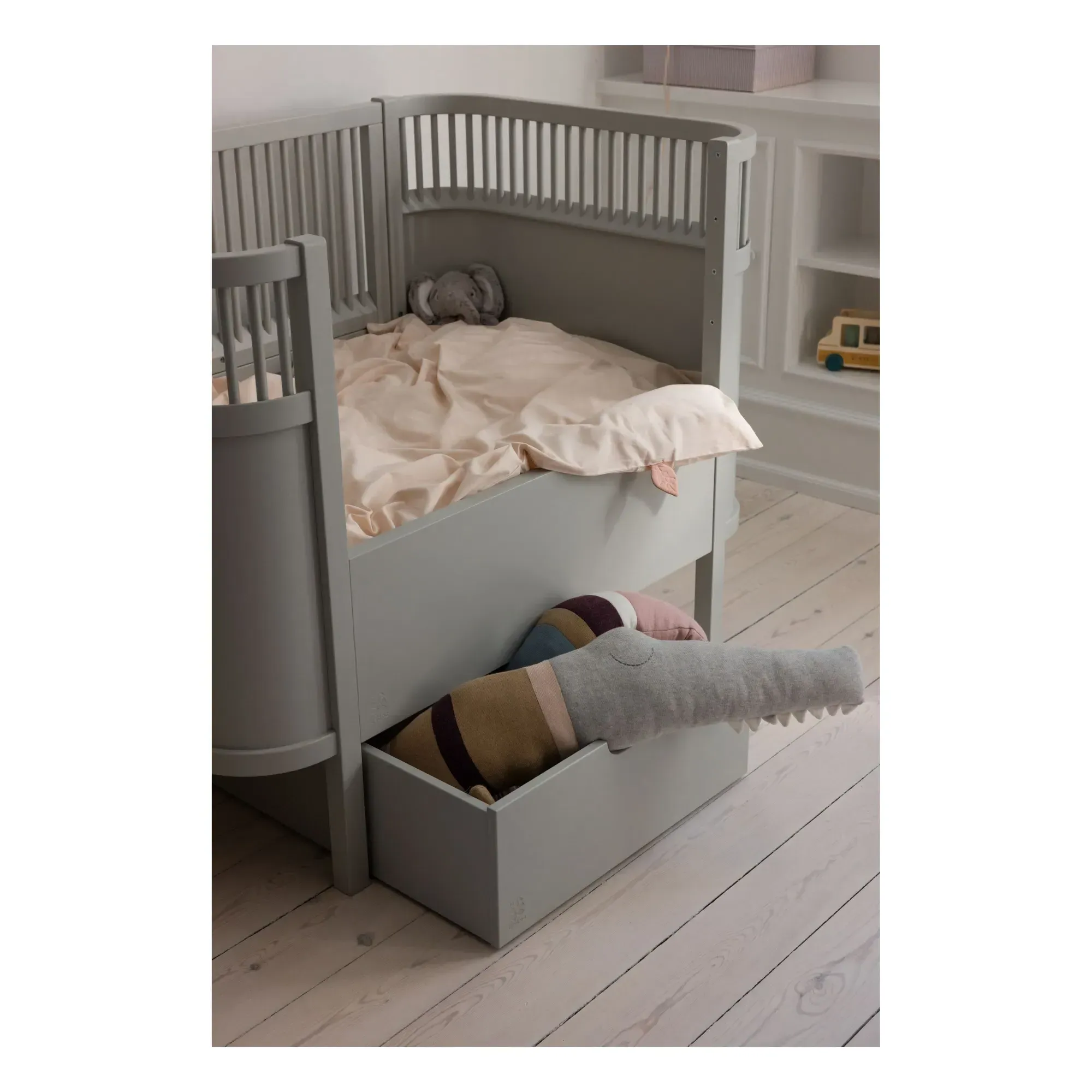 Sebra Evolving Baby & Jr. Bed - Stone, Birch Wood alternate view